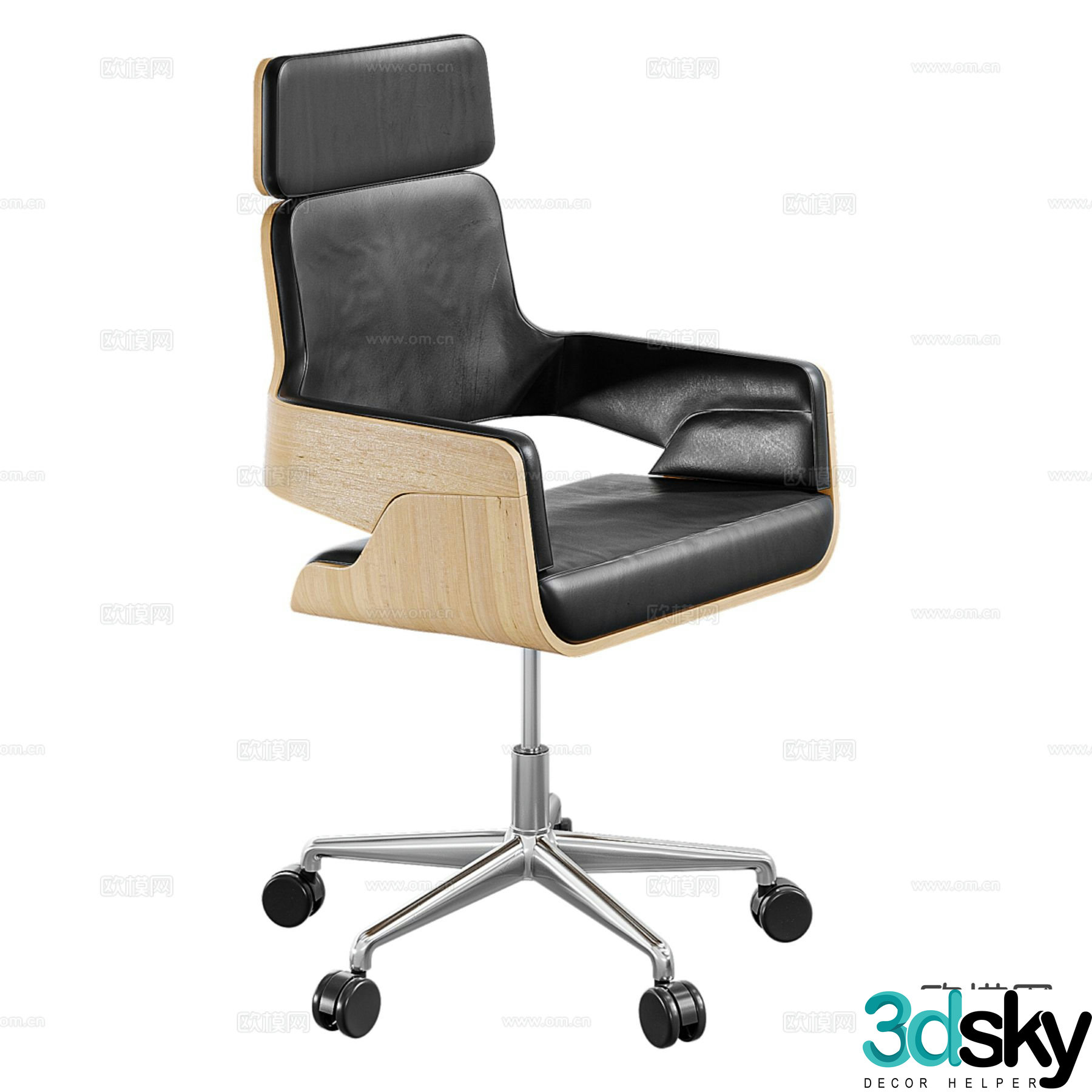 Modern office chair swivel chair desk chair staff chair 3d model