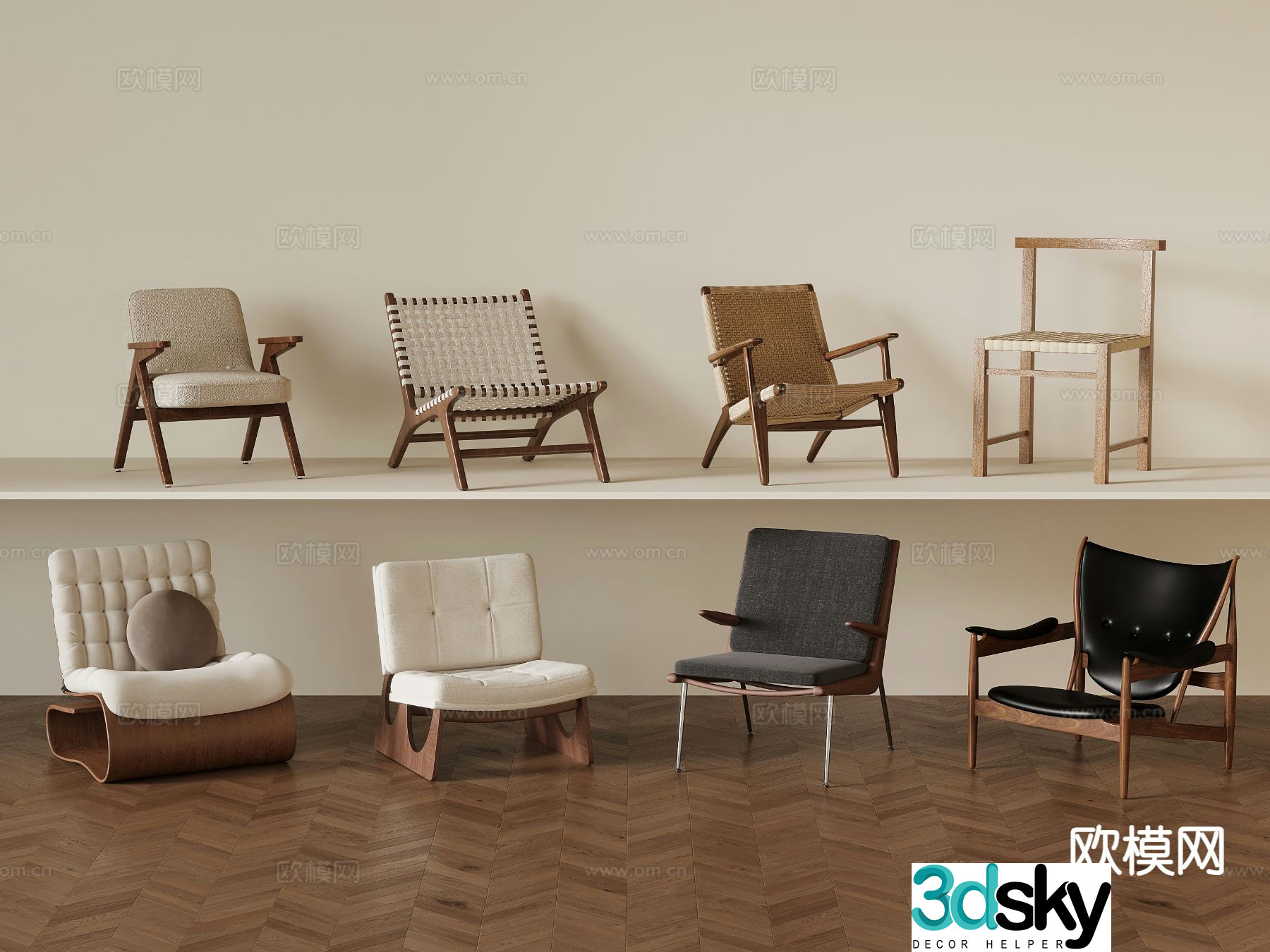 Medieval style chair leisure chair armchair 3d model