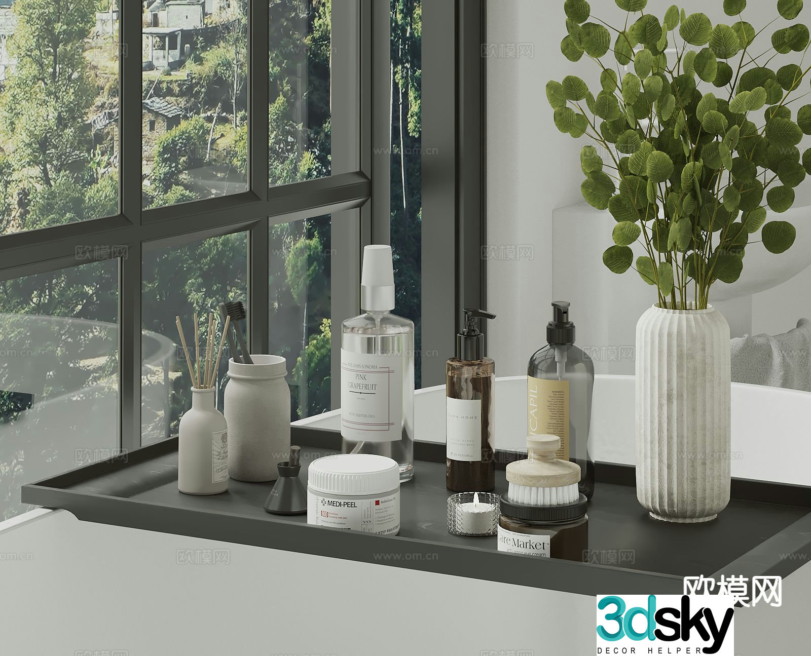 Shower gel shampoo toiletries 3d model