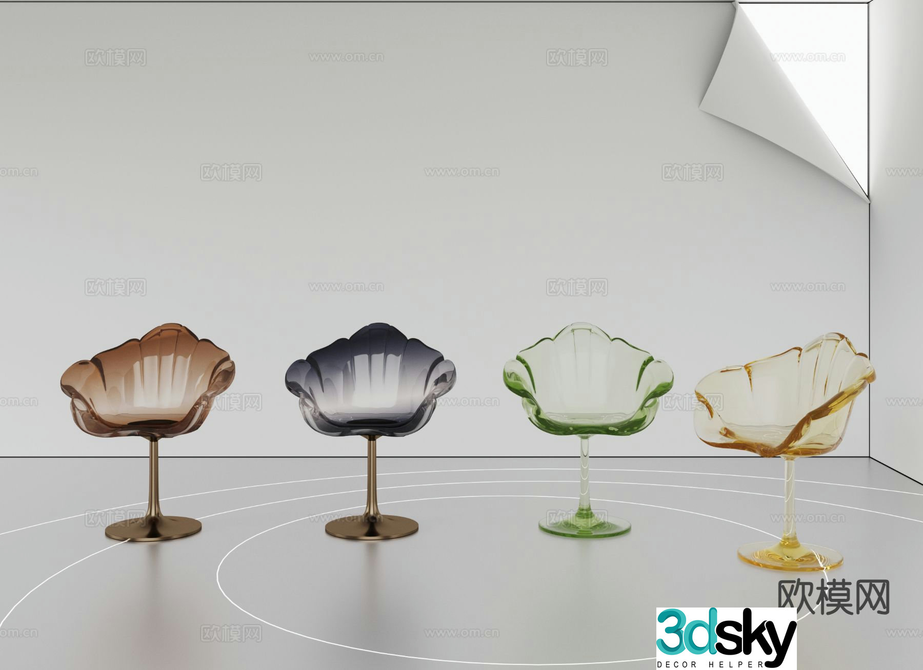 Modern acrylic chair 3d model