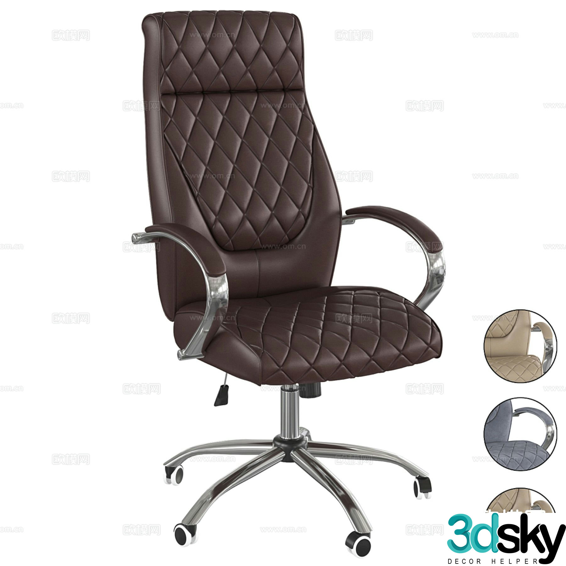 Modern office chair swivel chair desk chair boss chair 3d model