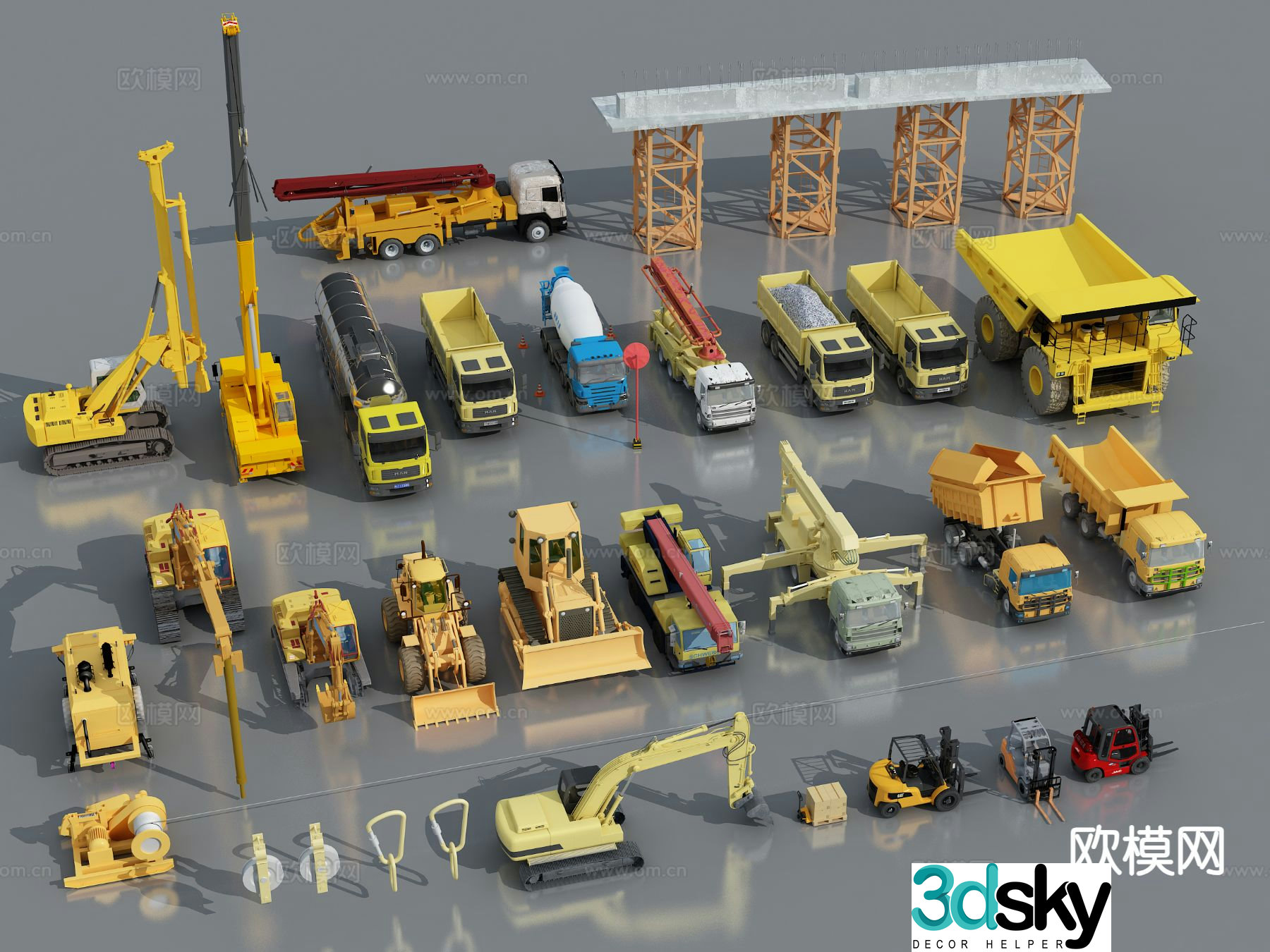 Engineering vehicle excavator 3d model