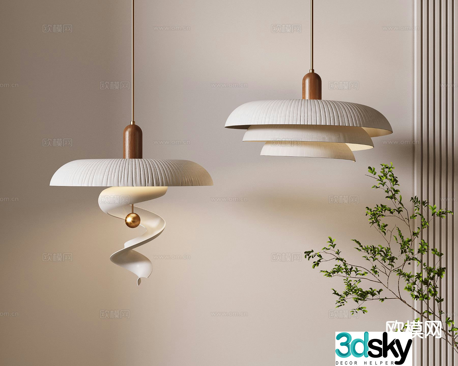 Modern art chandelier 3d model