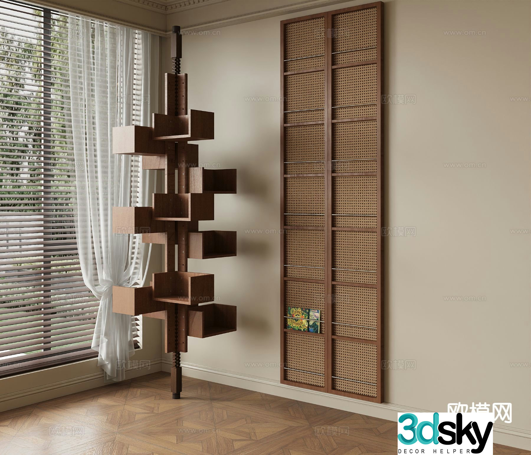 Medieval style bookshelf rotating bookshelf 3d model