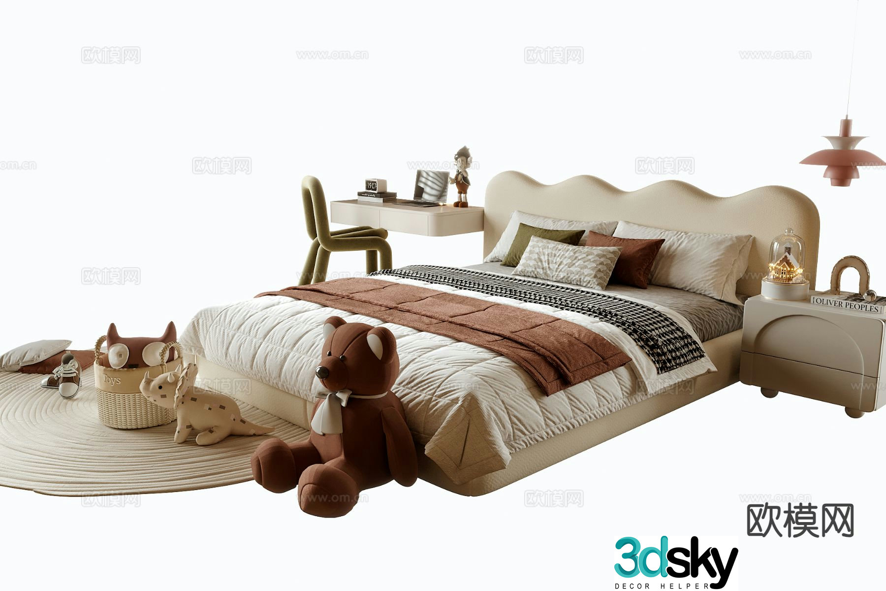 Modern children’s bed 3d model