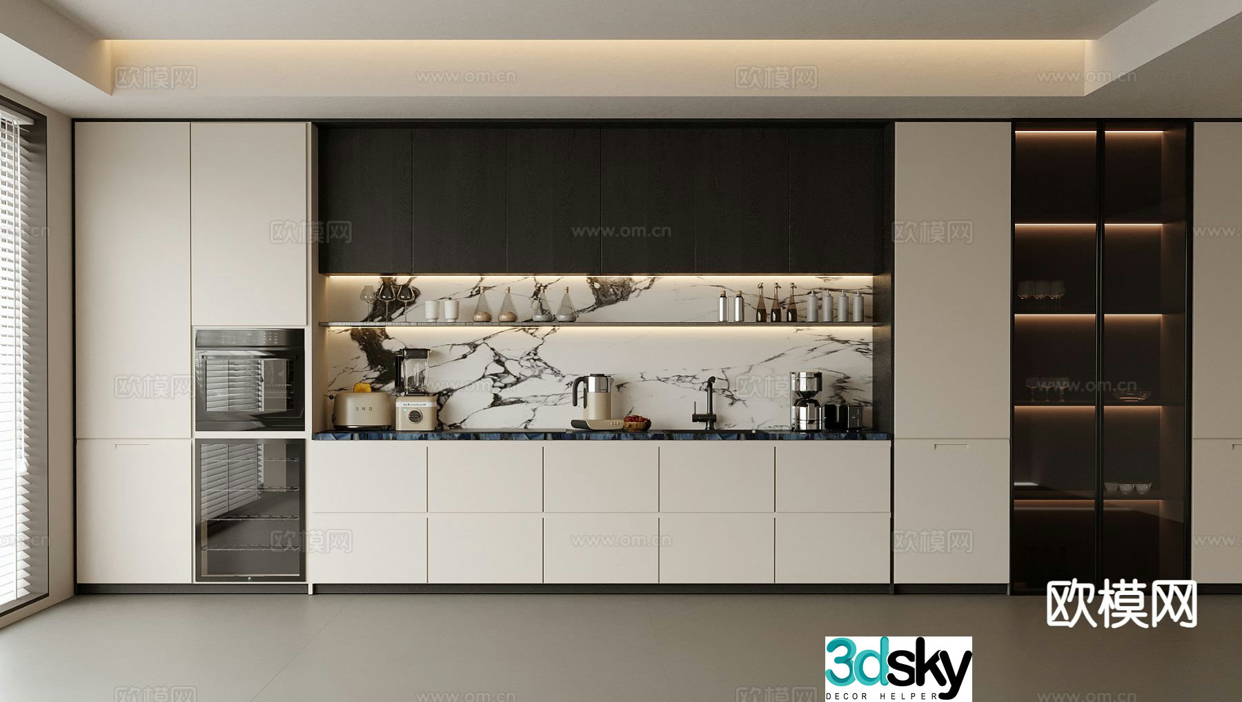 Modern wine cabinet sideboard 3d model