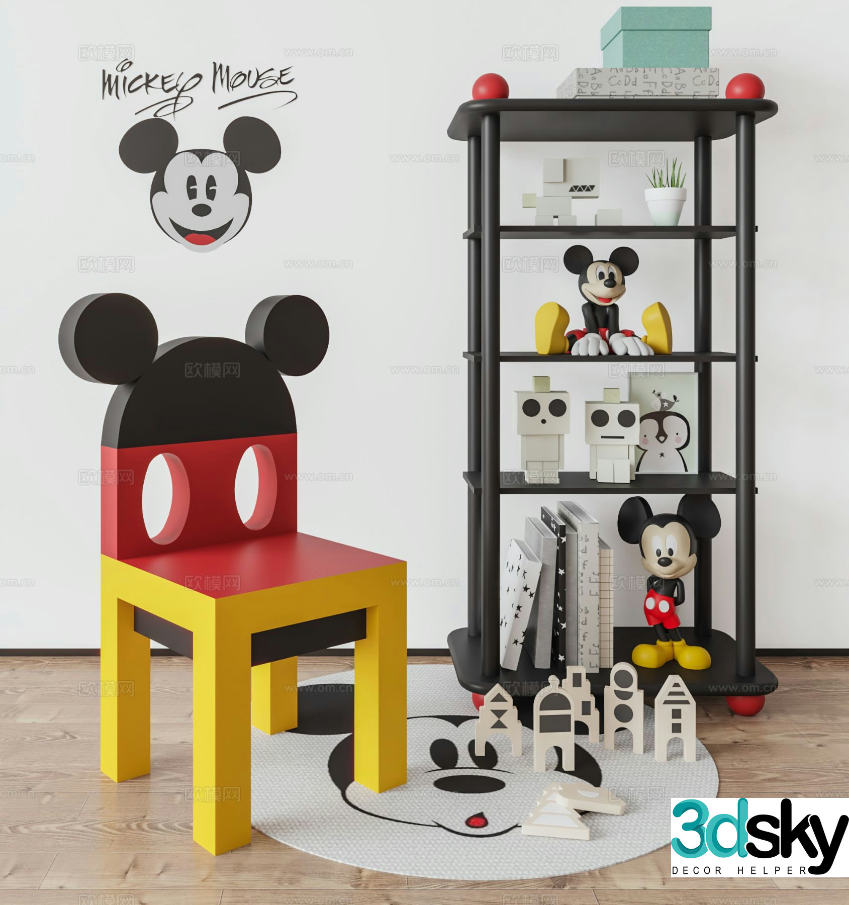 Modern Mickey Chair Children’s Chair 3d model