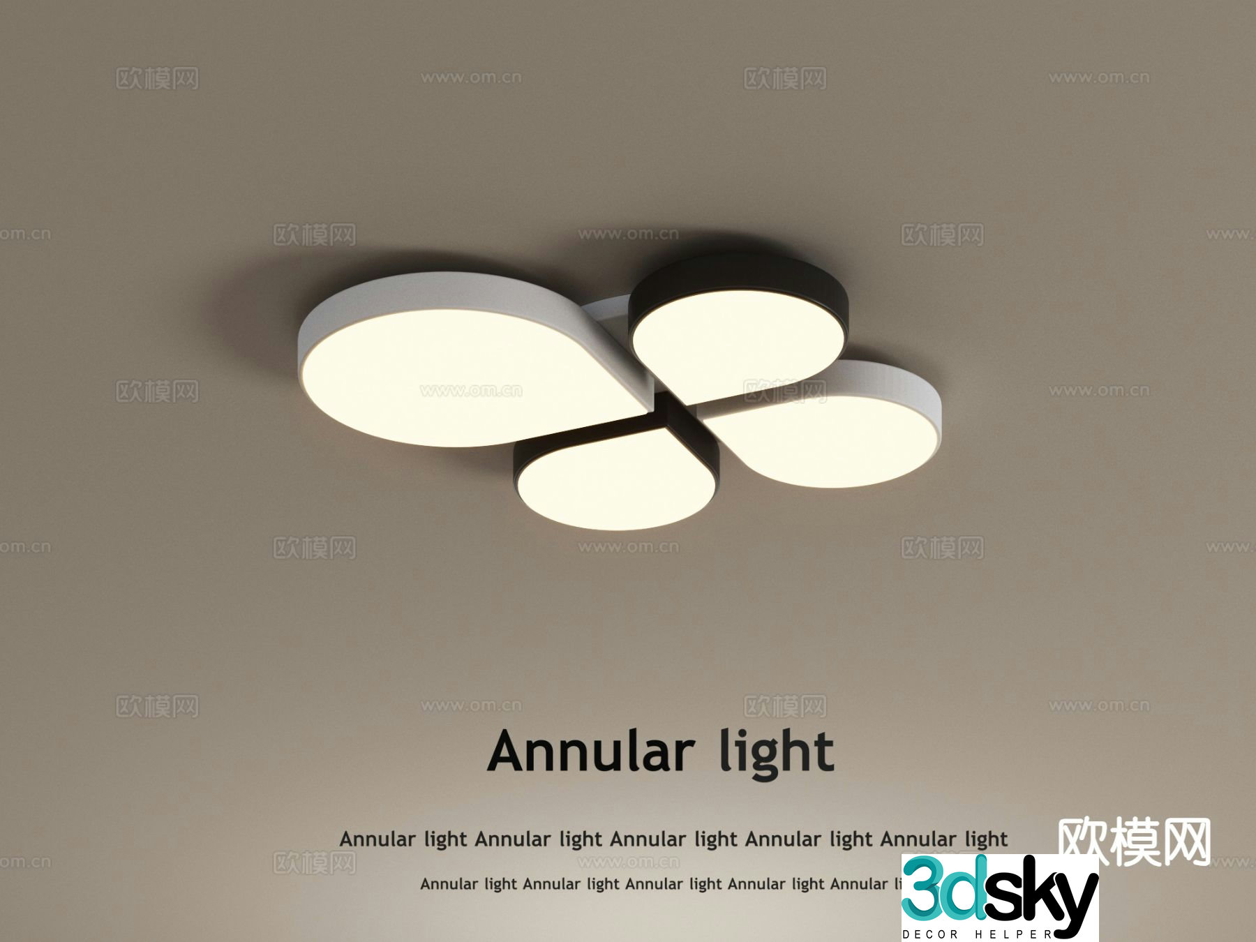 Four-leaf clover ceiling lamp special-shaped ceiling lamp 3D model