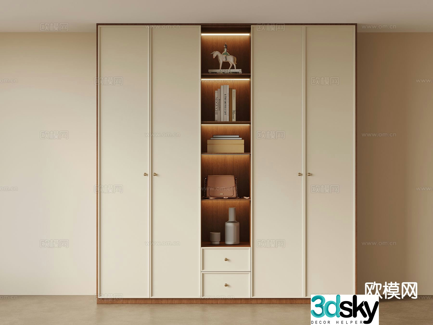 Middle-aged wind wardrobe 3d model
