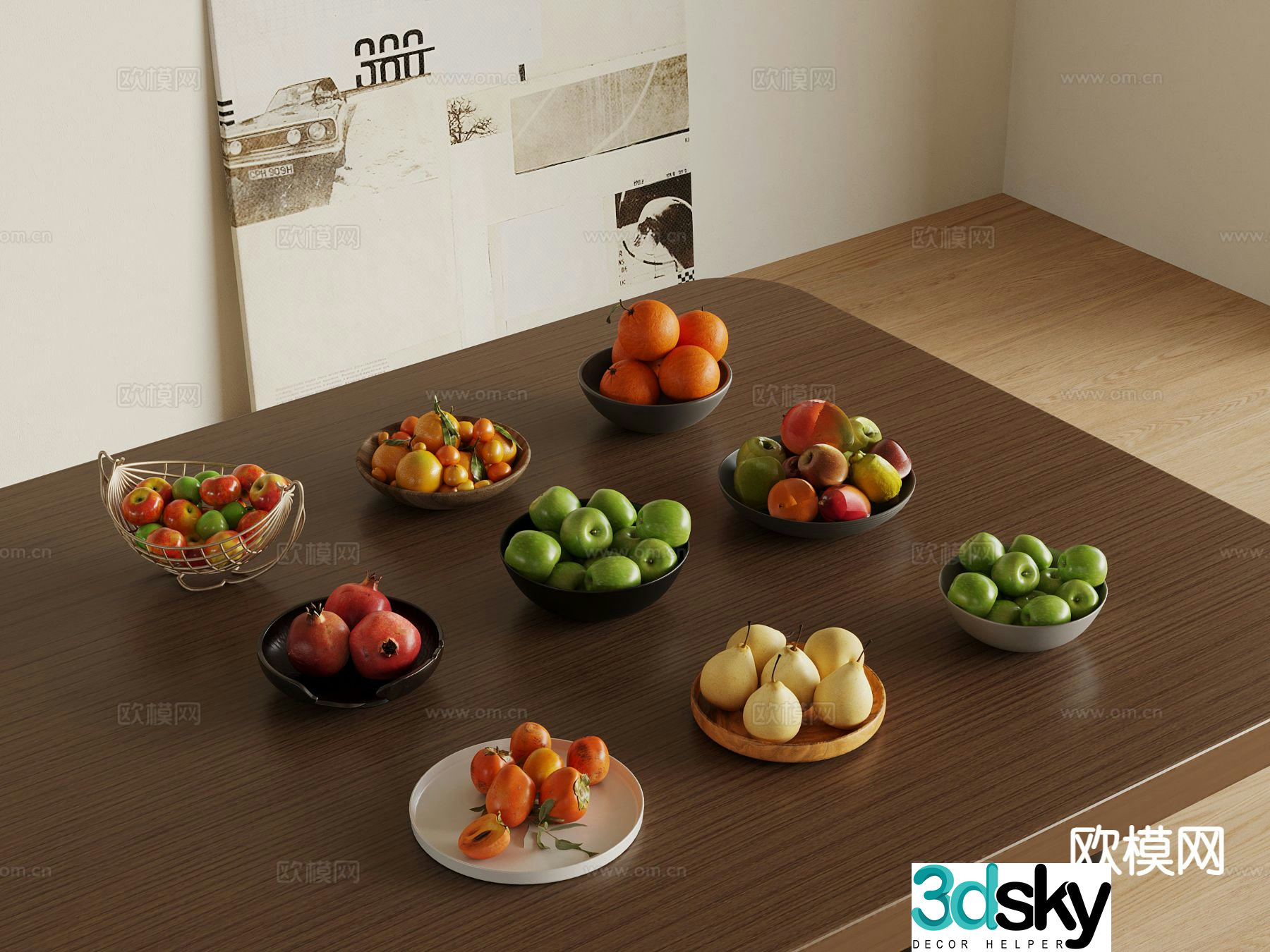 Fruit Fruit Tray Fruit Tray Banana 3d Model