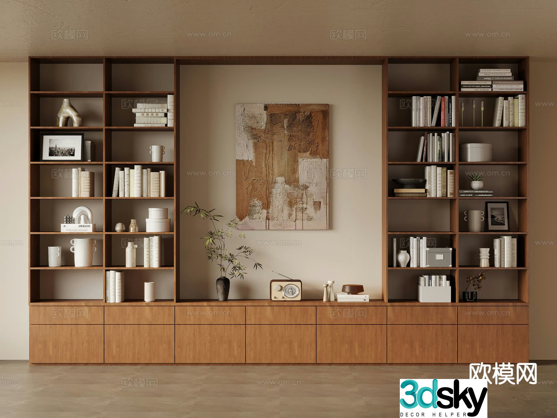 Medieval style bookcase bookshelf 3d model