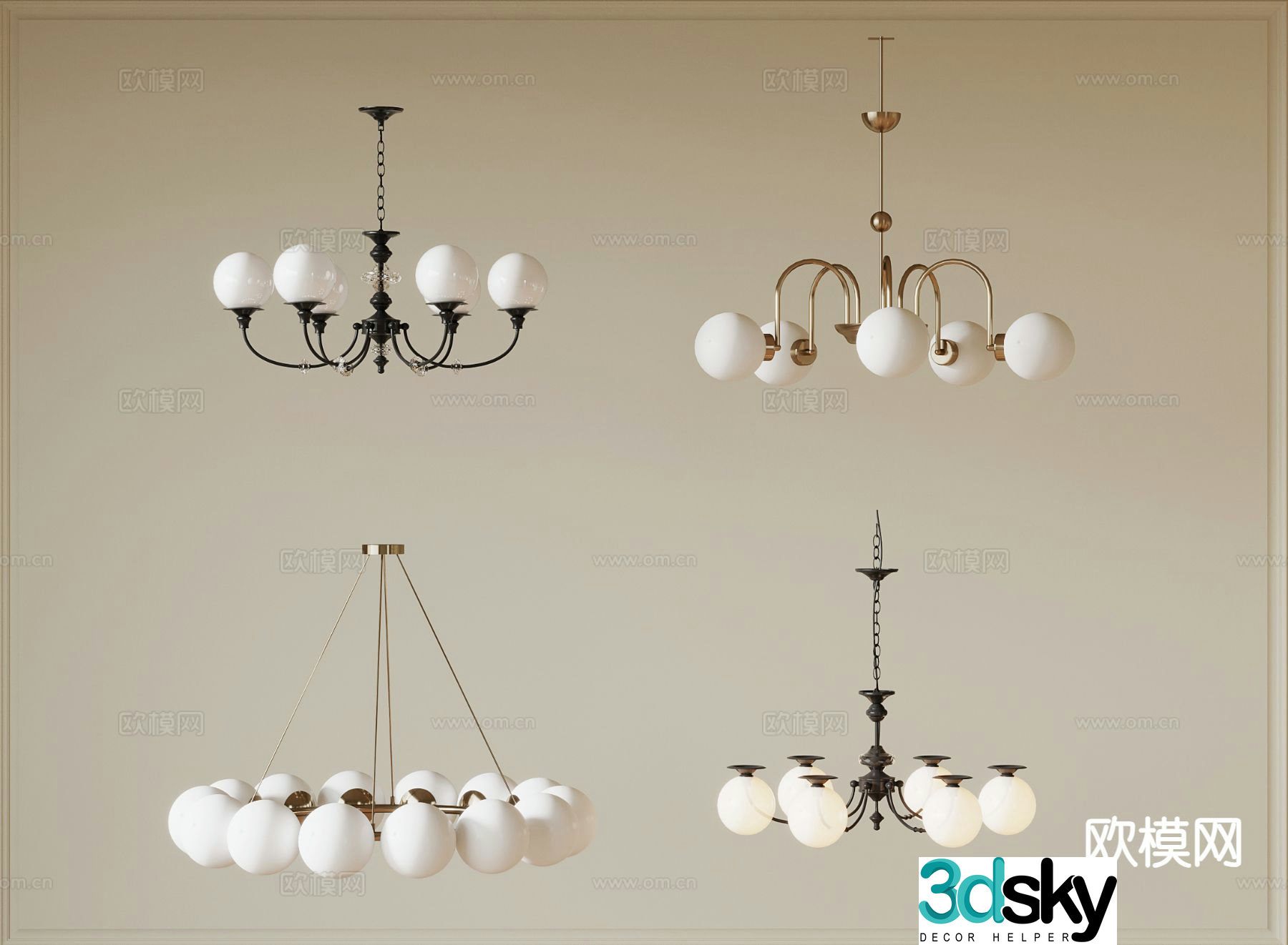 French chandelier 3d model