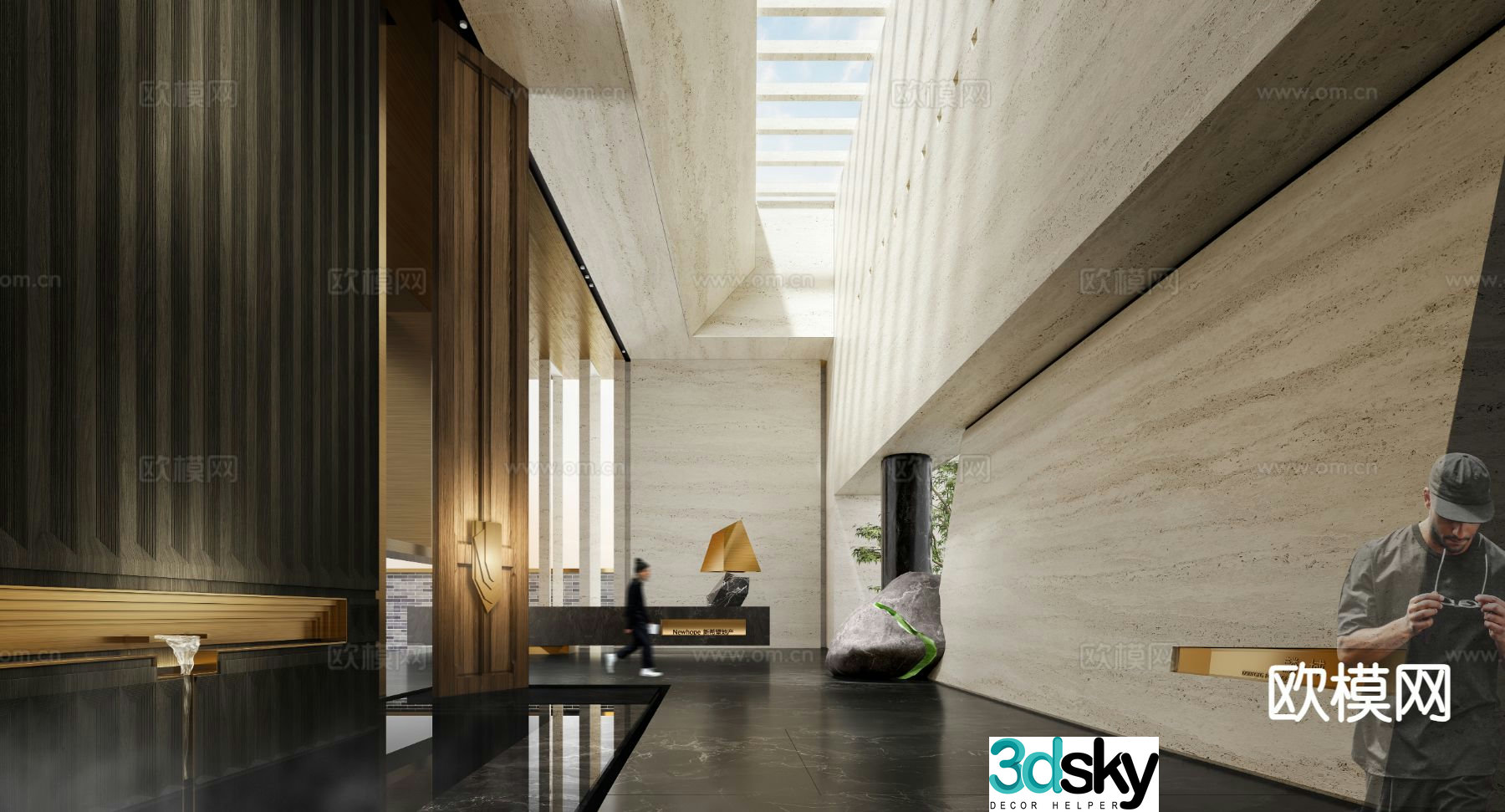 Modern sales office lobby hall 3d model