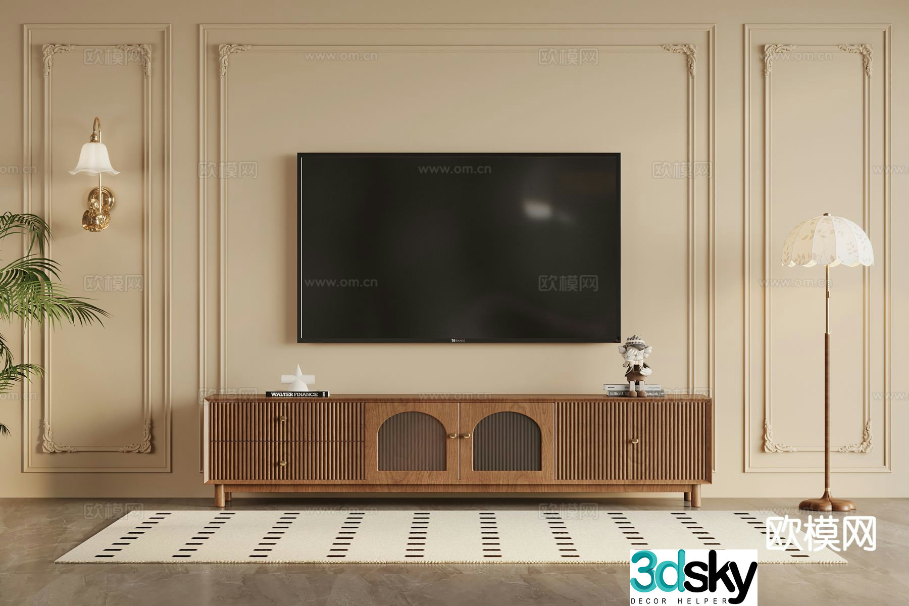 Middle-aged TV cabinet 3D model