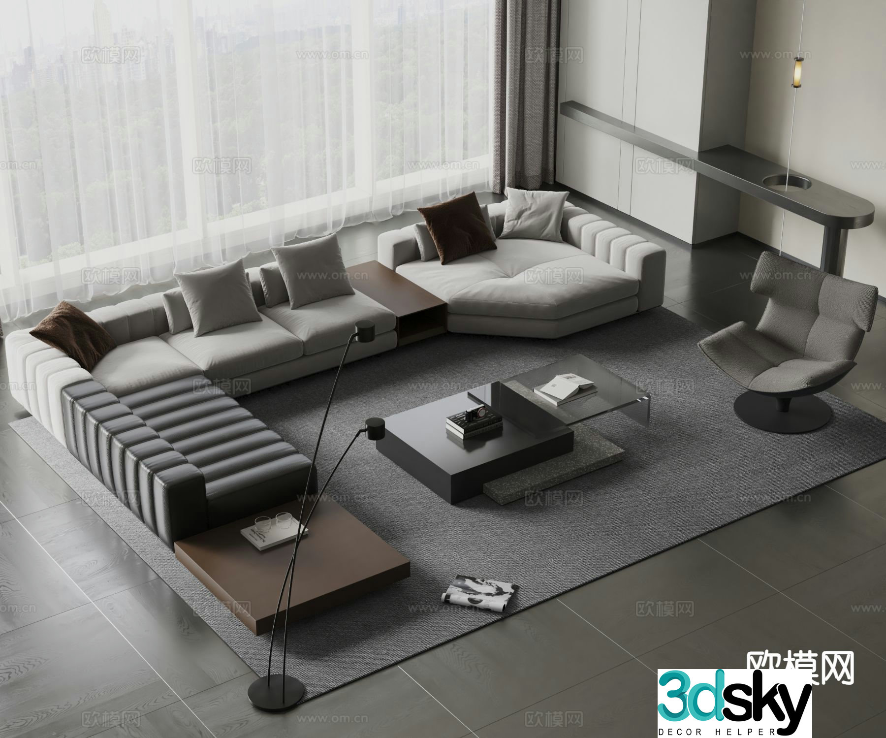 Modern sectional sofa 3d model