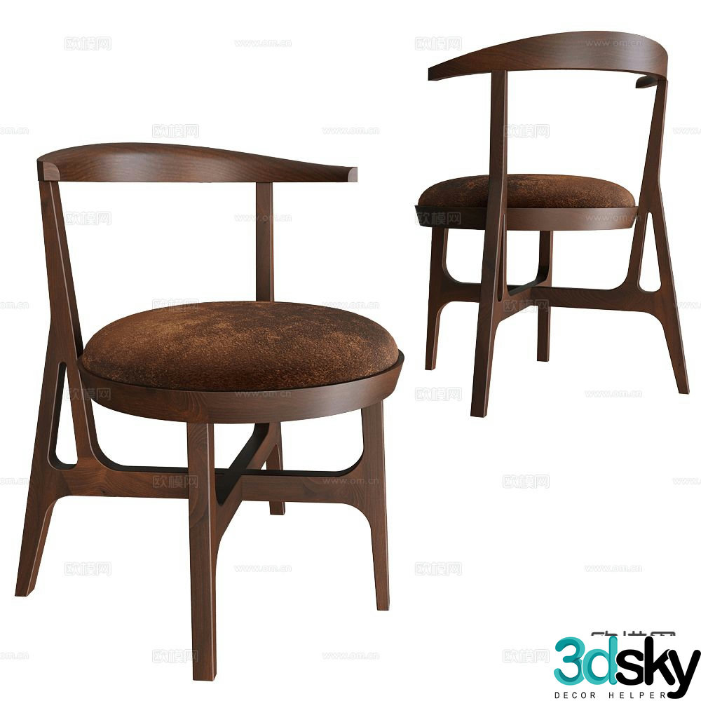 Agrippa mid-century style lounge chair 3d model