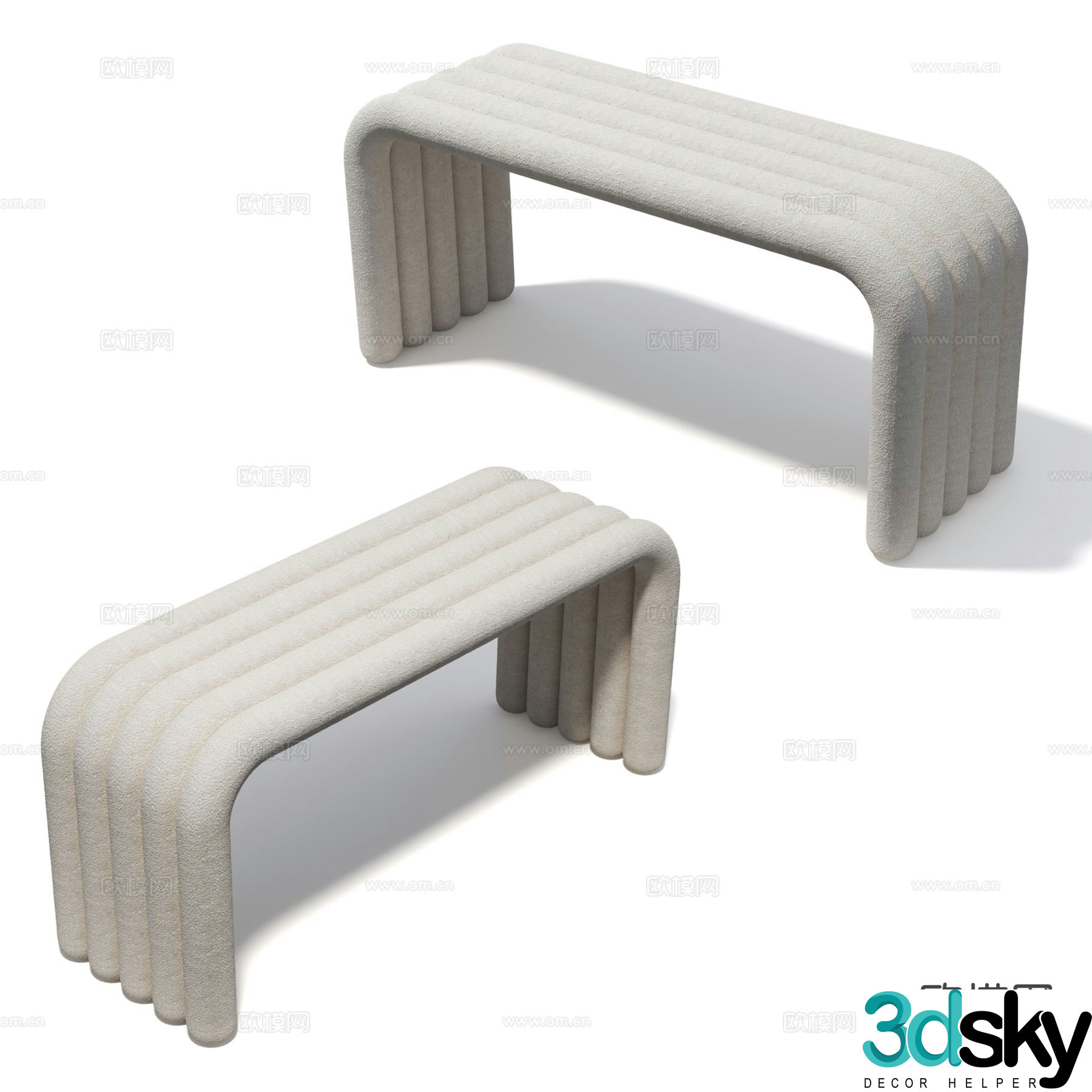 Nordic Shoe Changing Stool Bench Bench Stool 3D Model