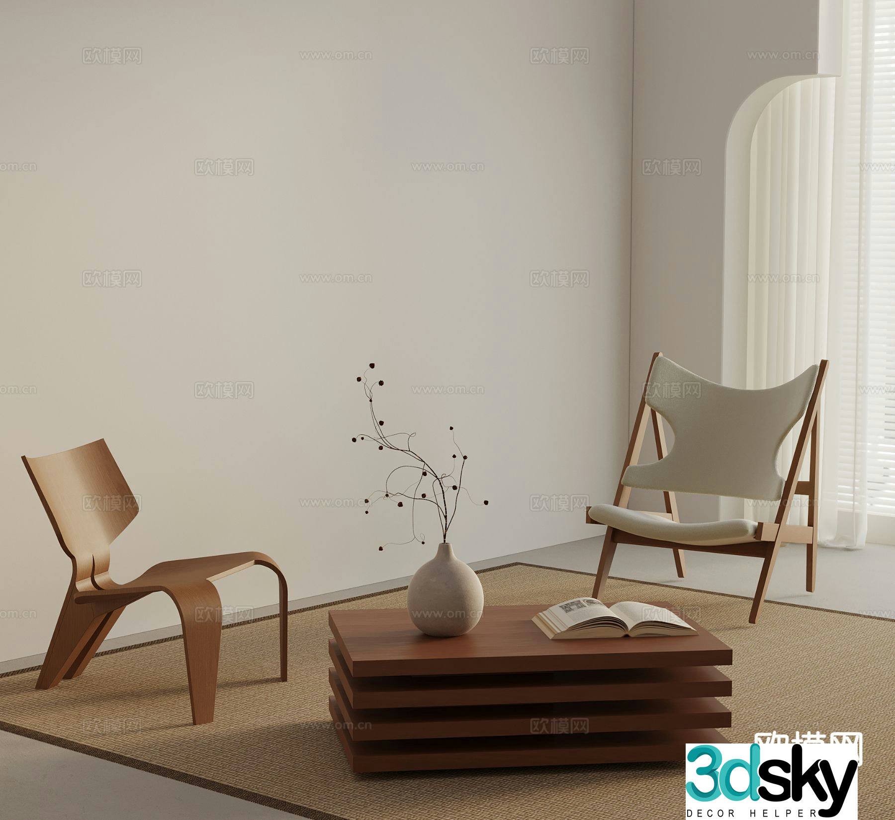 Medieval style leisure chair 3d model