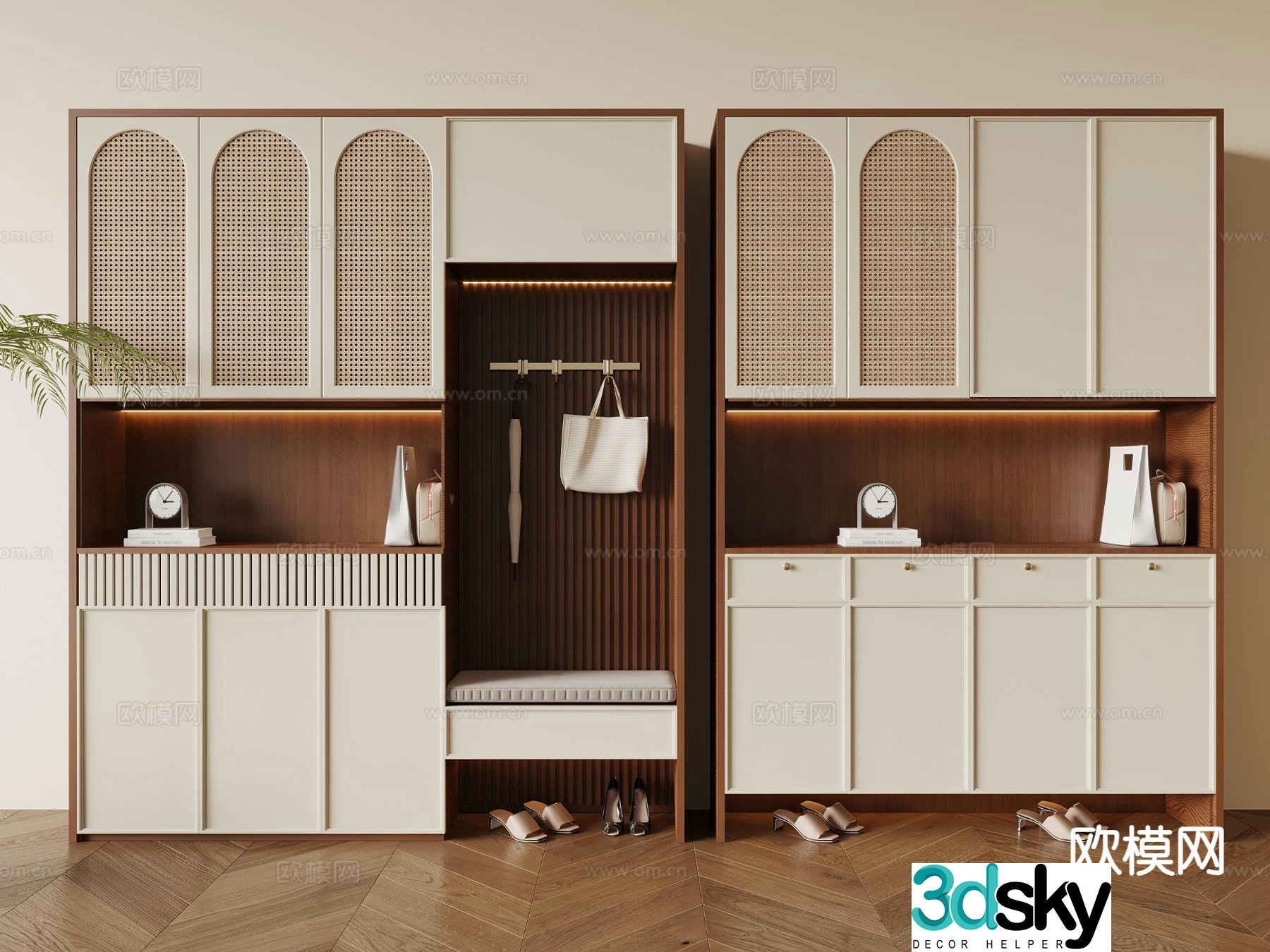 Medieval style shoe cabinet 3D model