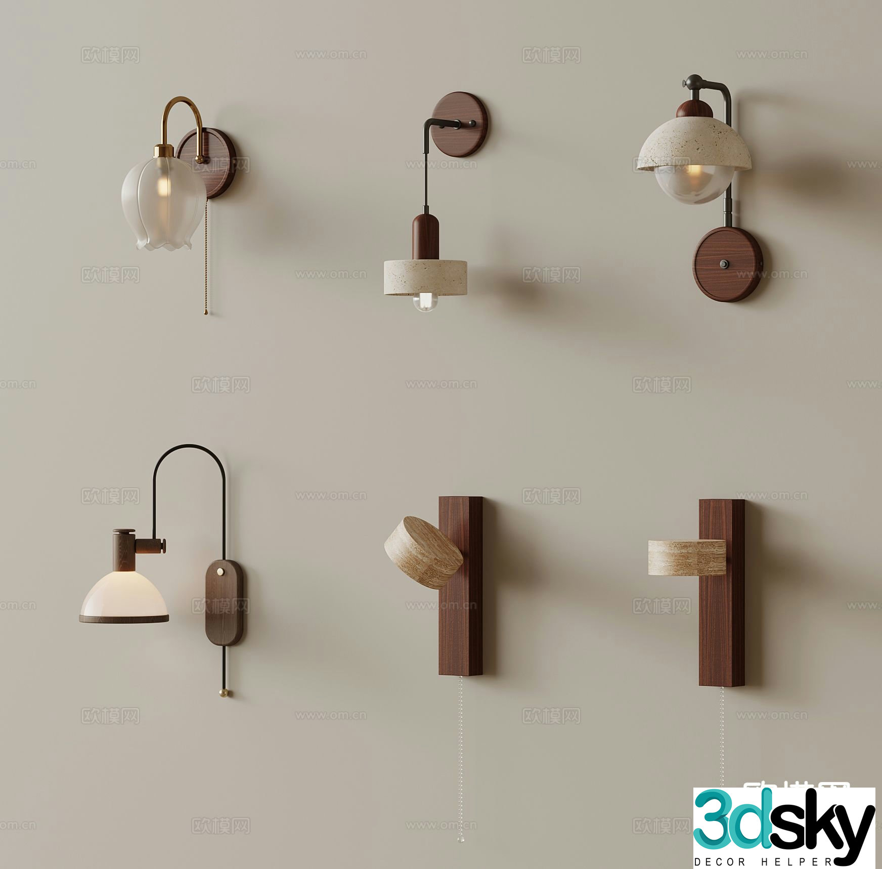 Medieval style wall lamp 3d model