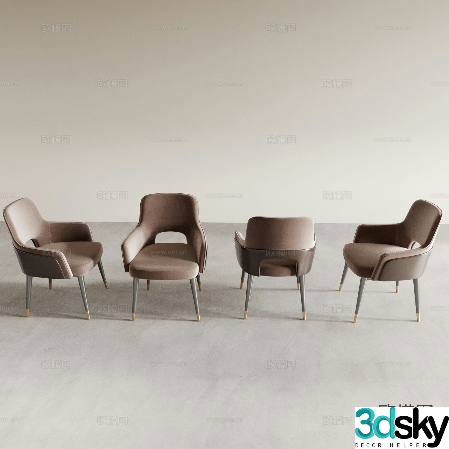 Modern leisure chair dining chair chair single chair 3d model
