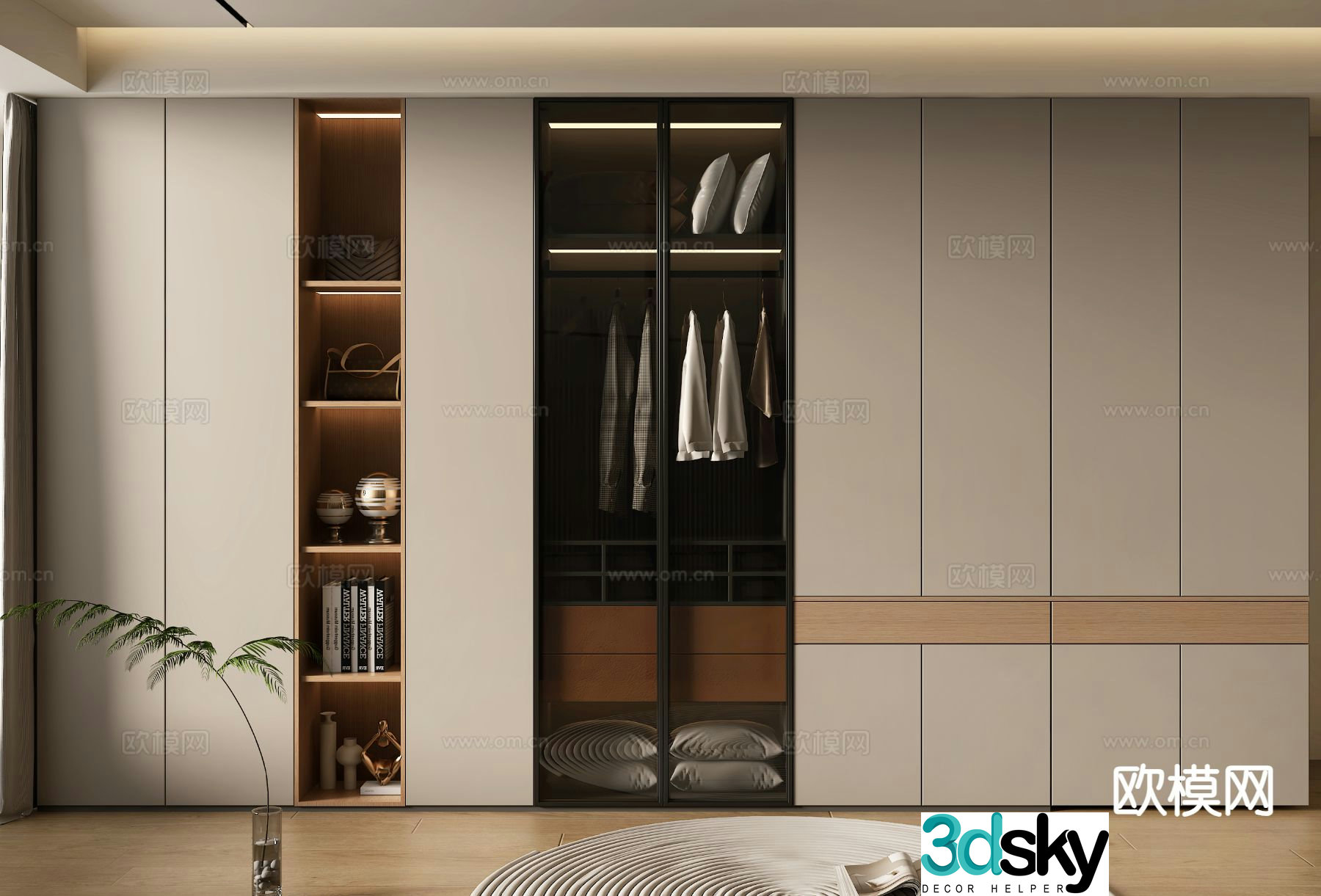 modern wardrobe wardrobe 3d model