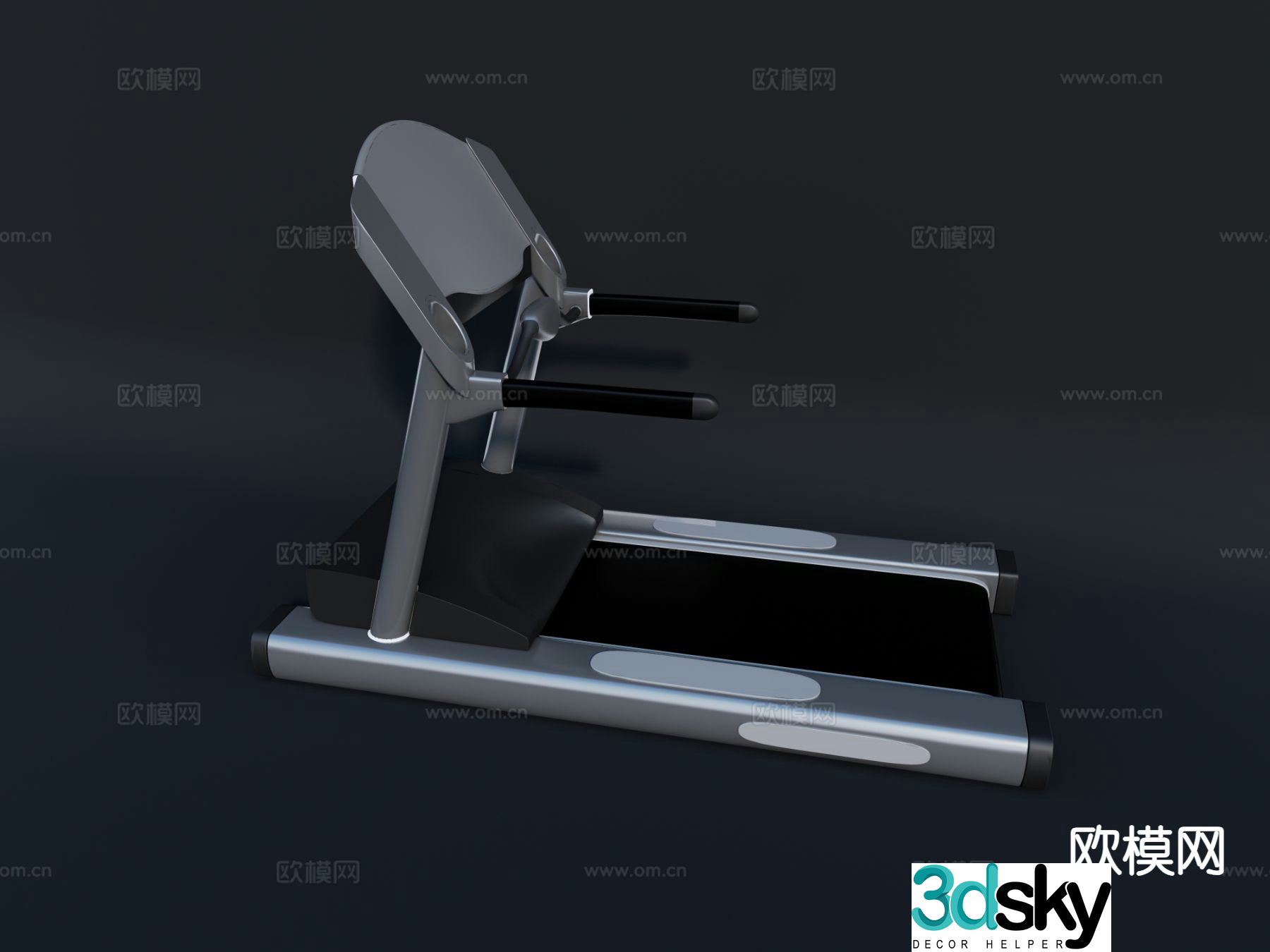 Modern fitness equipment treadmill 3d model