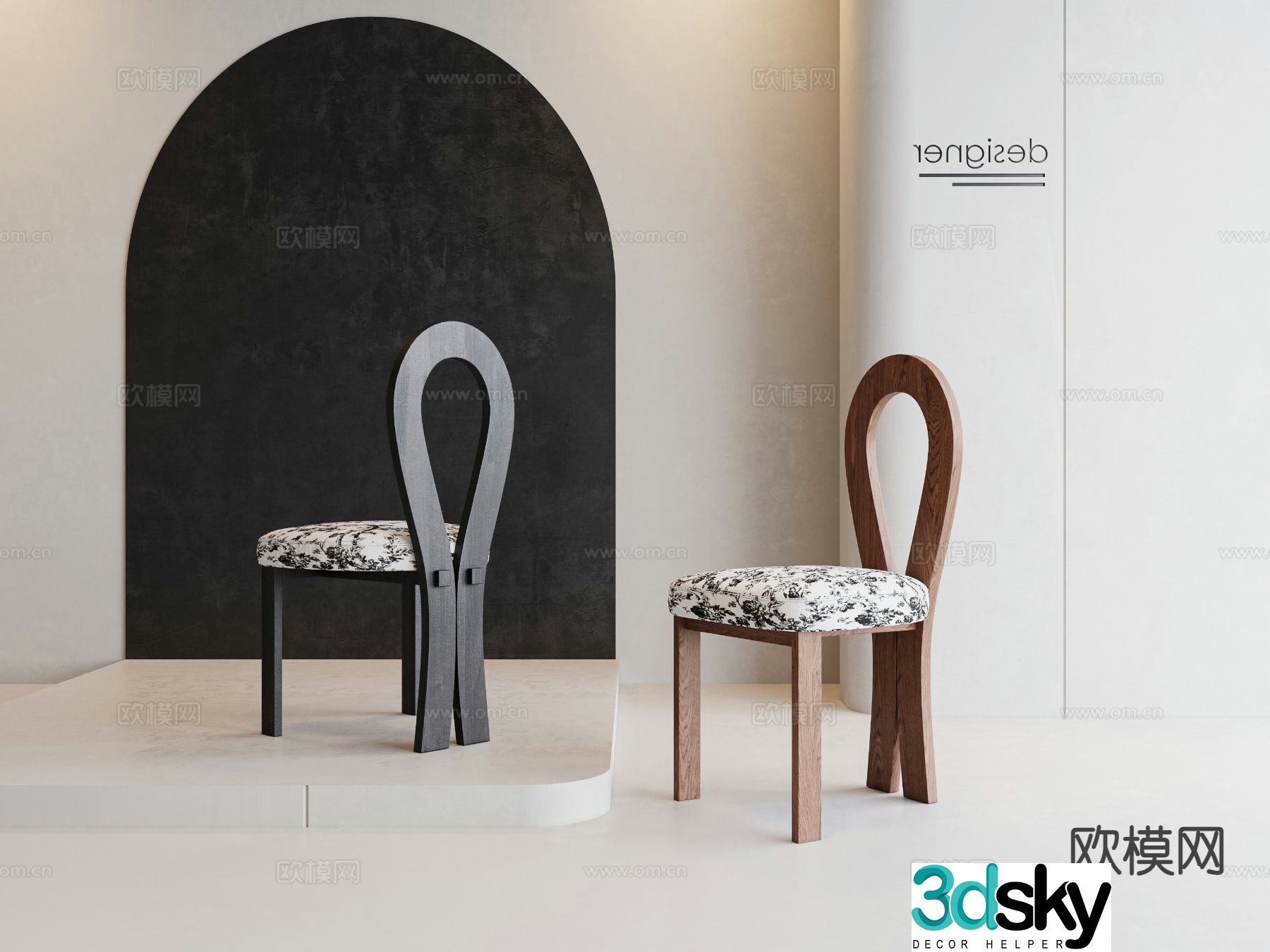 Medieval style chair dining chair 3d model
