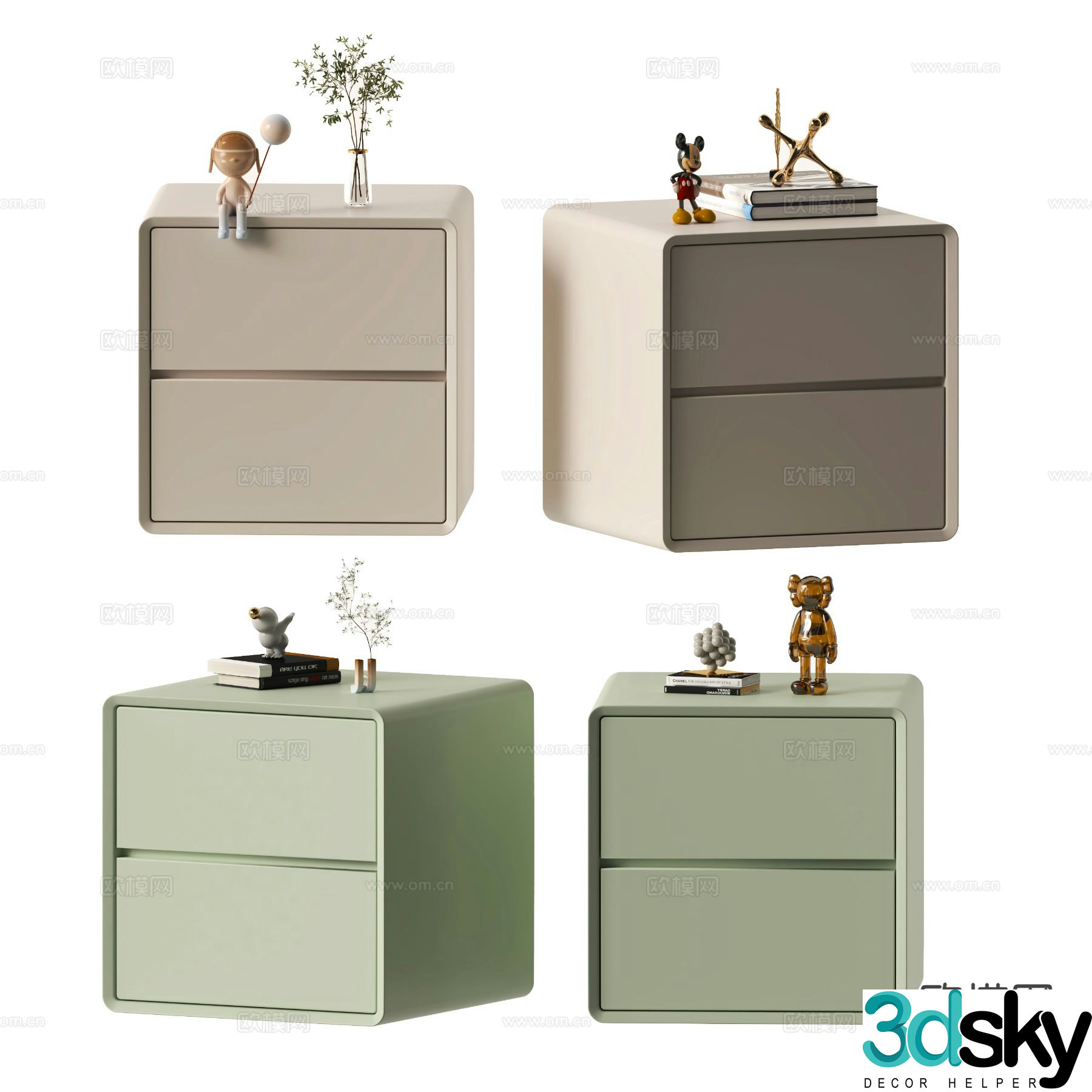 Modern bedside table 3d model