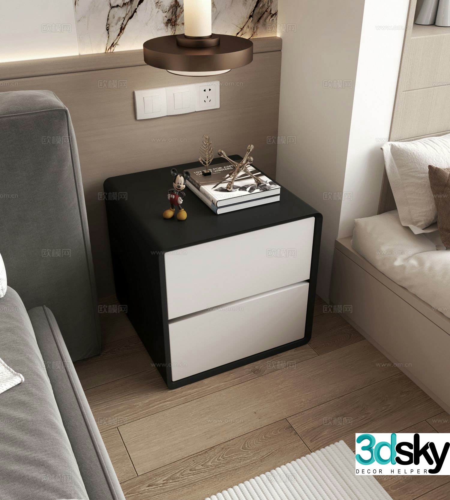 Modern bedside table 3d model