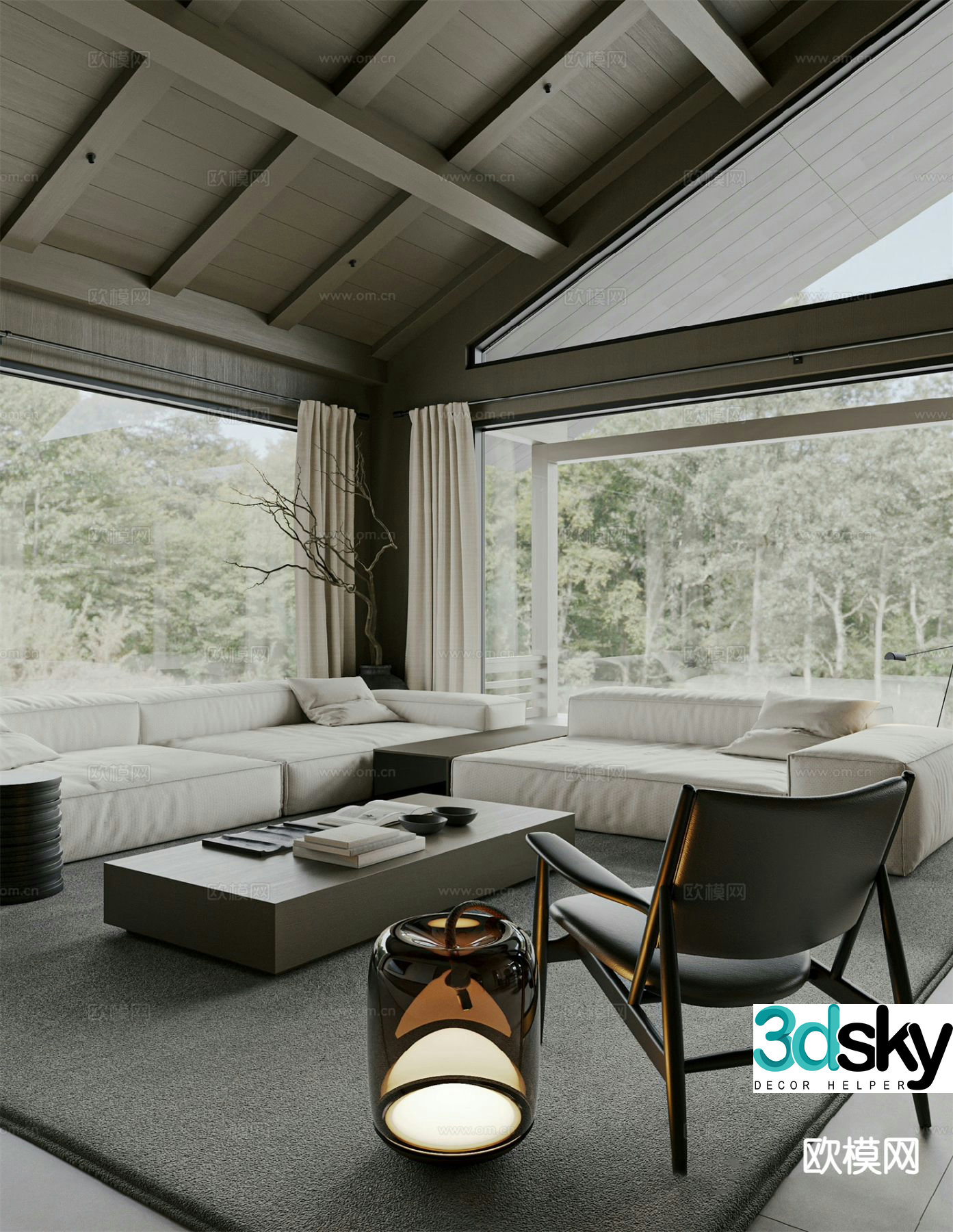 Modern sectional sofa 3d model