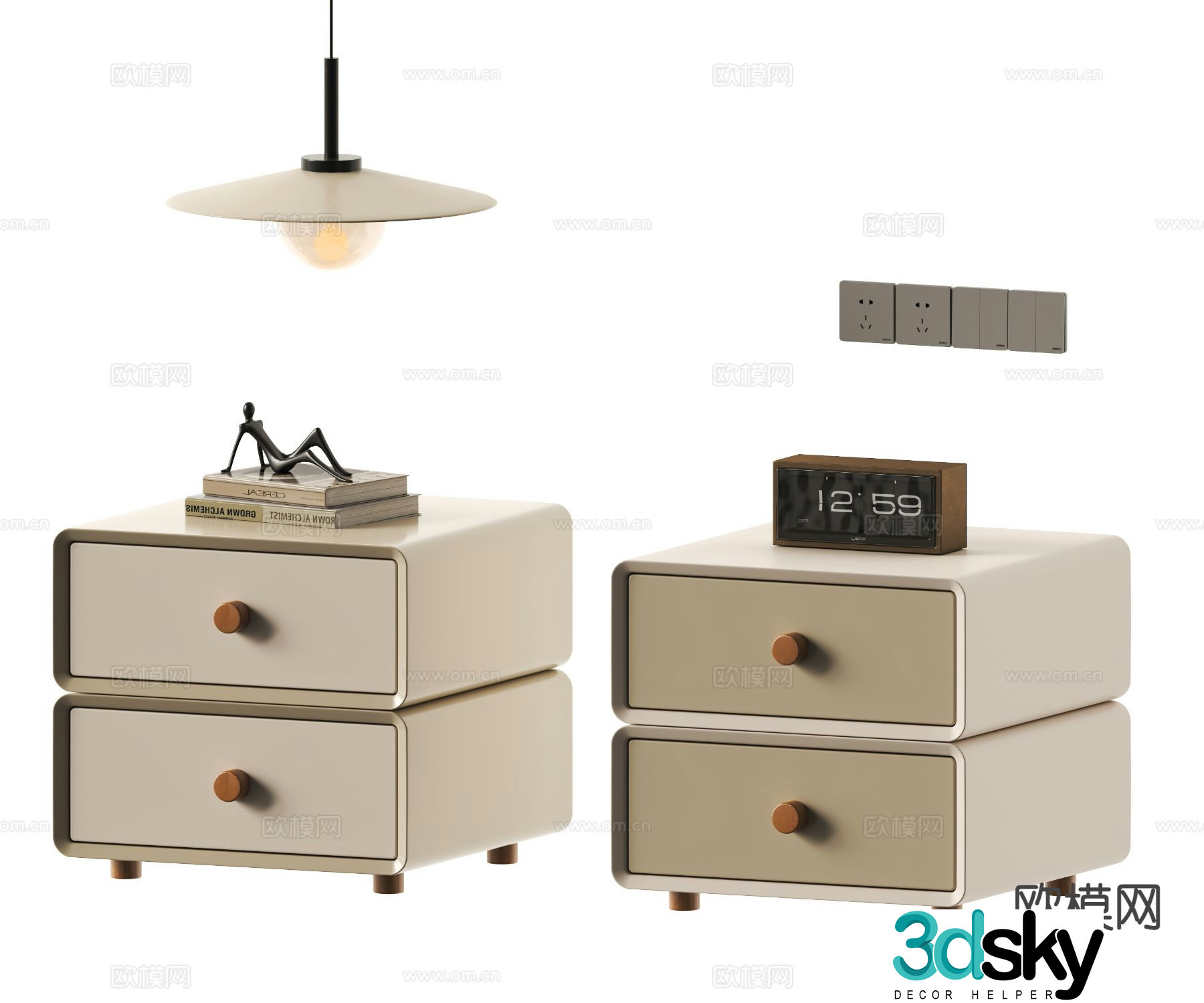 Modern bedside table 3d model