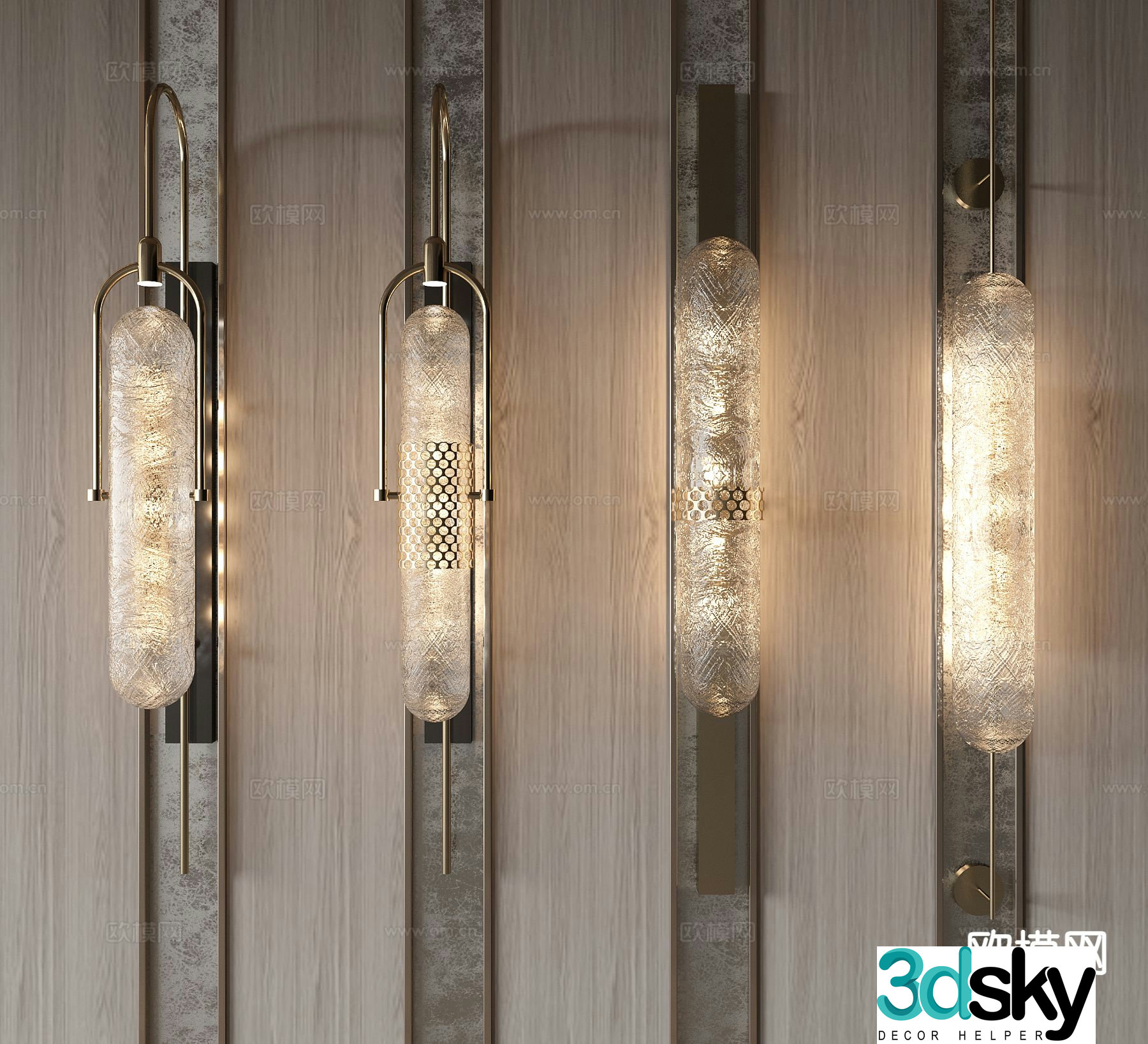 Light luxury glass wall lamp 3D model