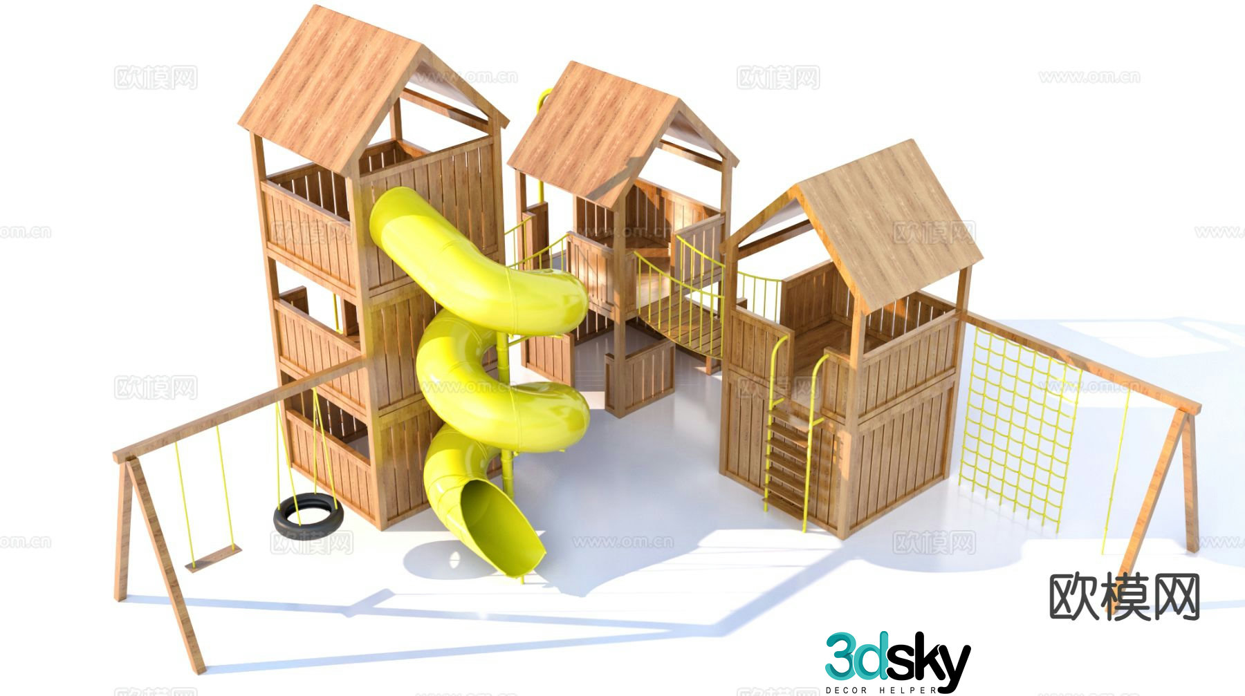 Children's equipment, climbing net, climbing ladder, rocking horse, amusement equipment 3D model