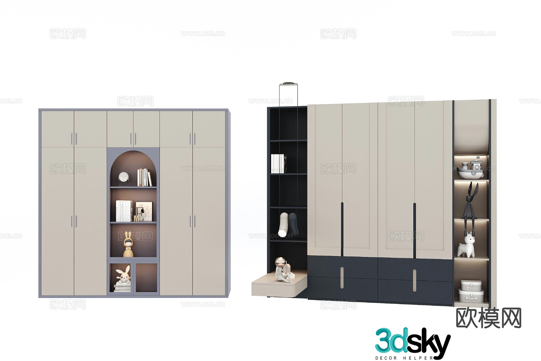 Modern children’s wardrobe 3d model