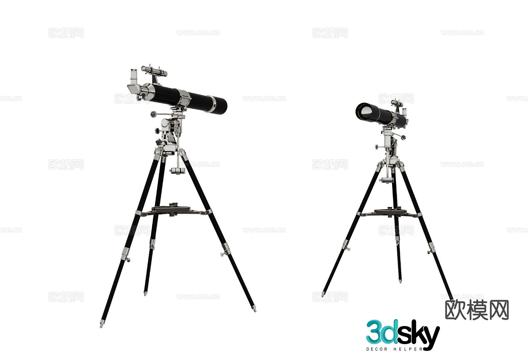 Modern astronomical telescope 3d model