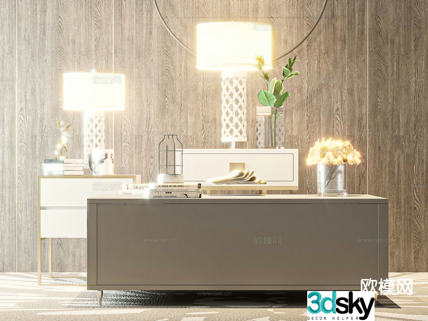Modern bedside table 3d model