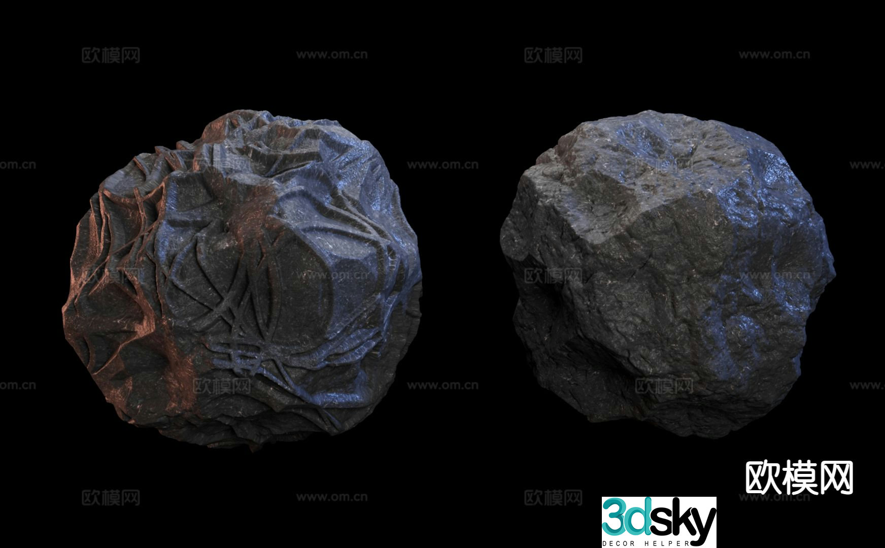 modern stone stone round stone 3d model