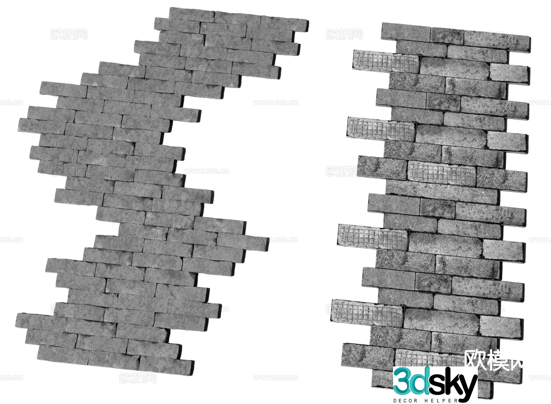 Chinese Tingbu Stone Old Stone Road Bluestone Tourist Trail 3D Model