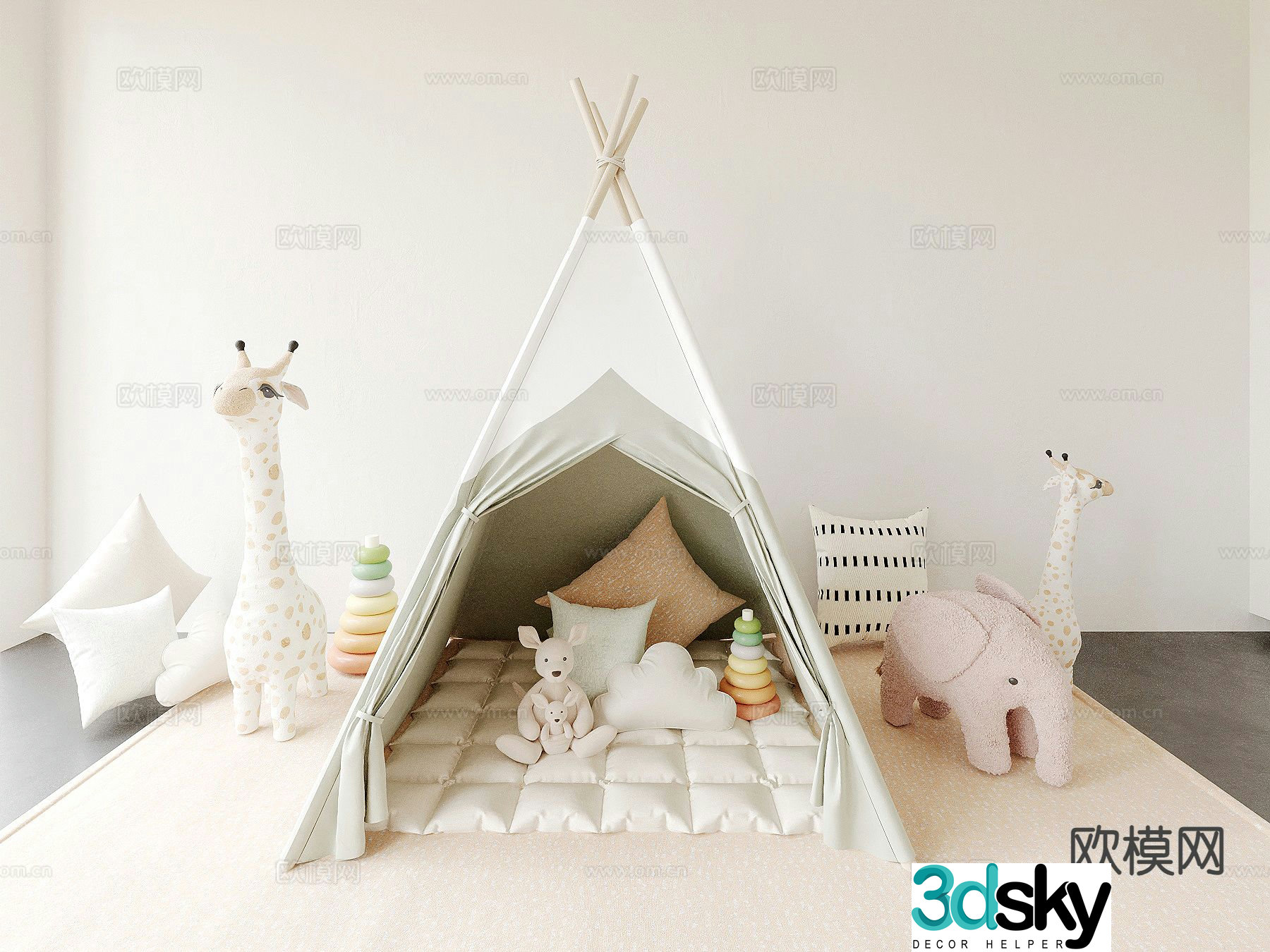 Triangle tent children’s tent 3d model