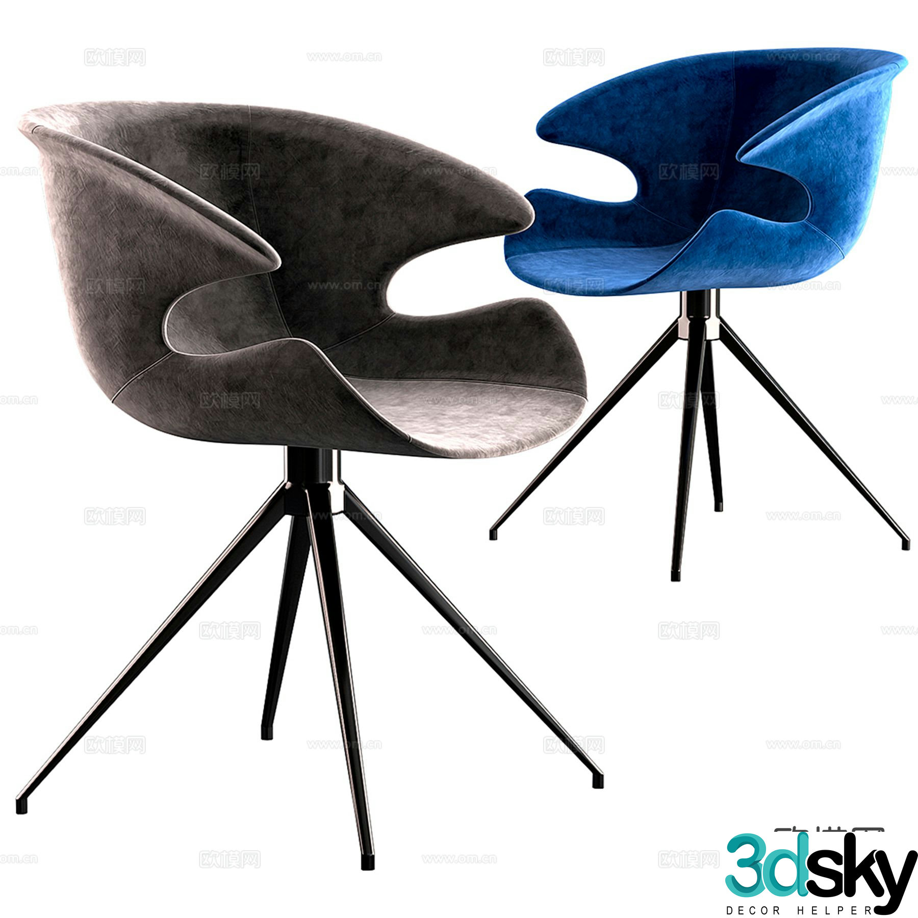 Modern single chair chair negotiation chair 3d model