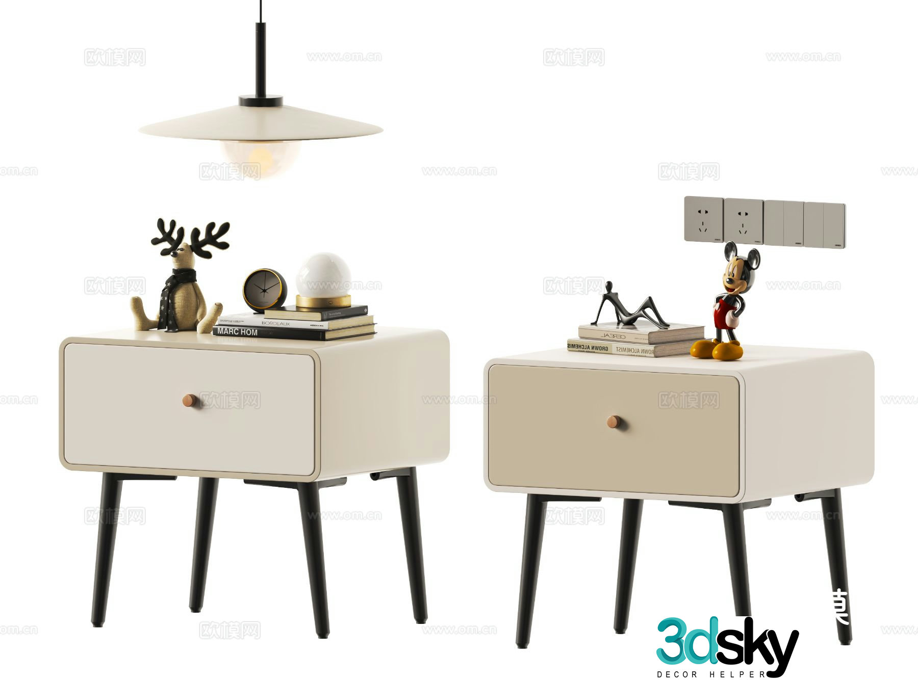 Modern bedside table 3d model