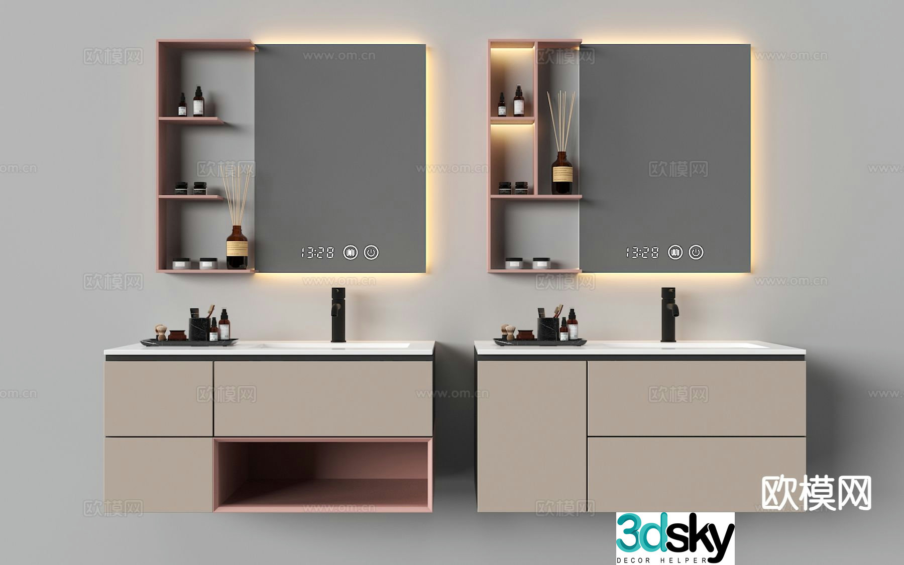 Modern bathroom cabinet sink 3d model