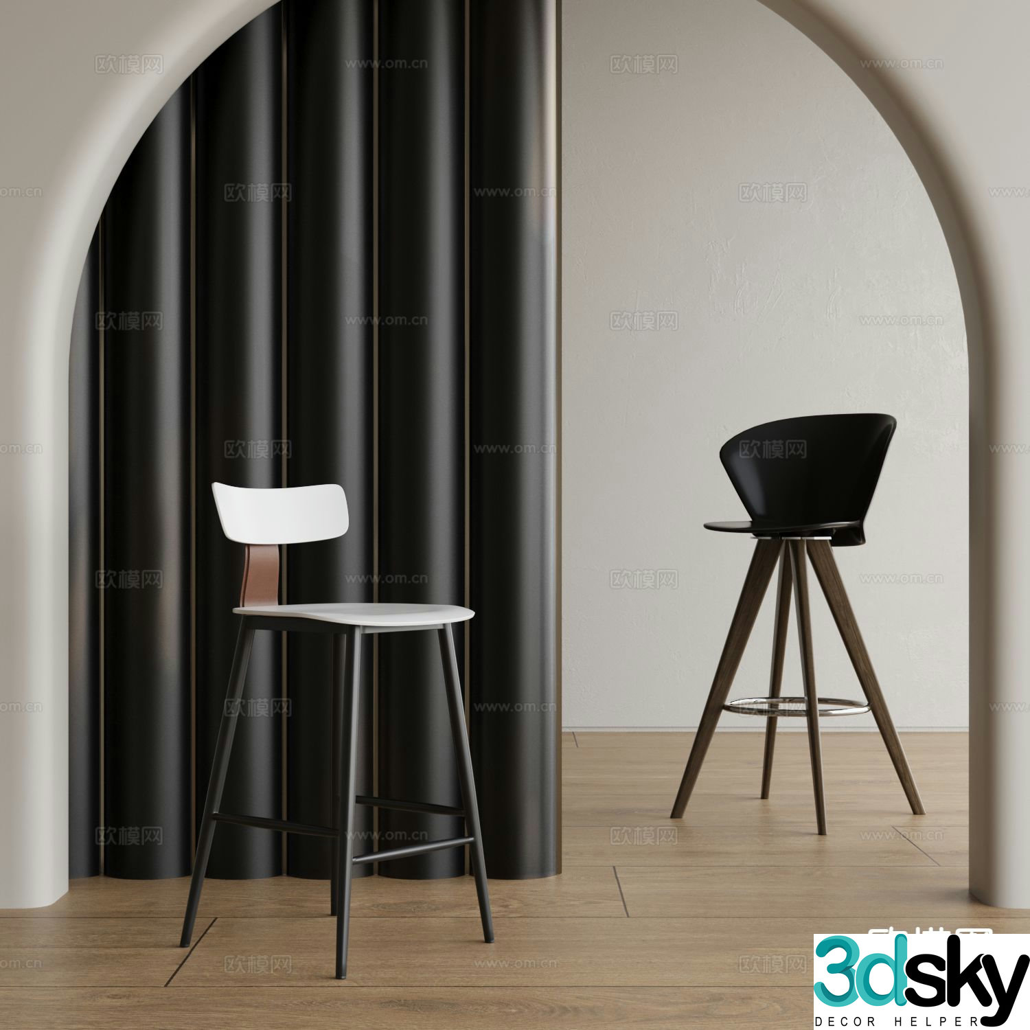 Modern bar stool bar stool 3d model