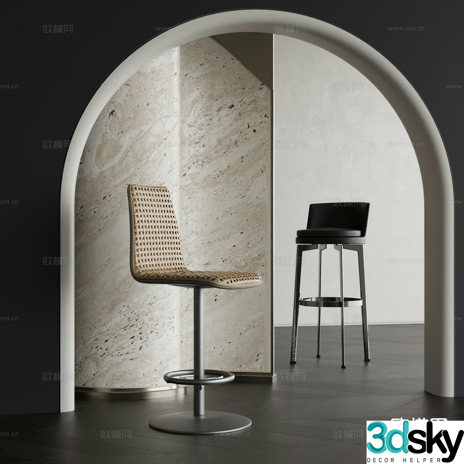 Modern bar stool bar stool 3d model