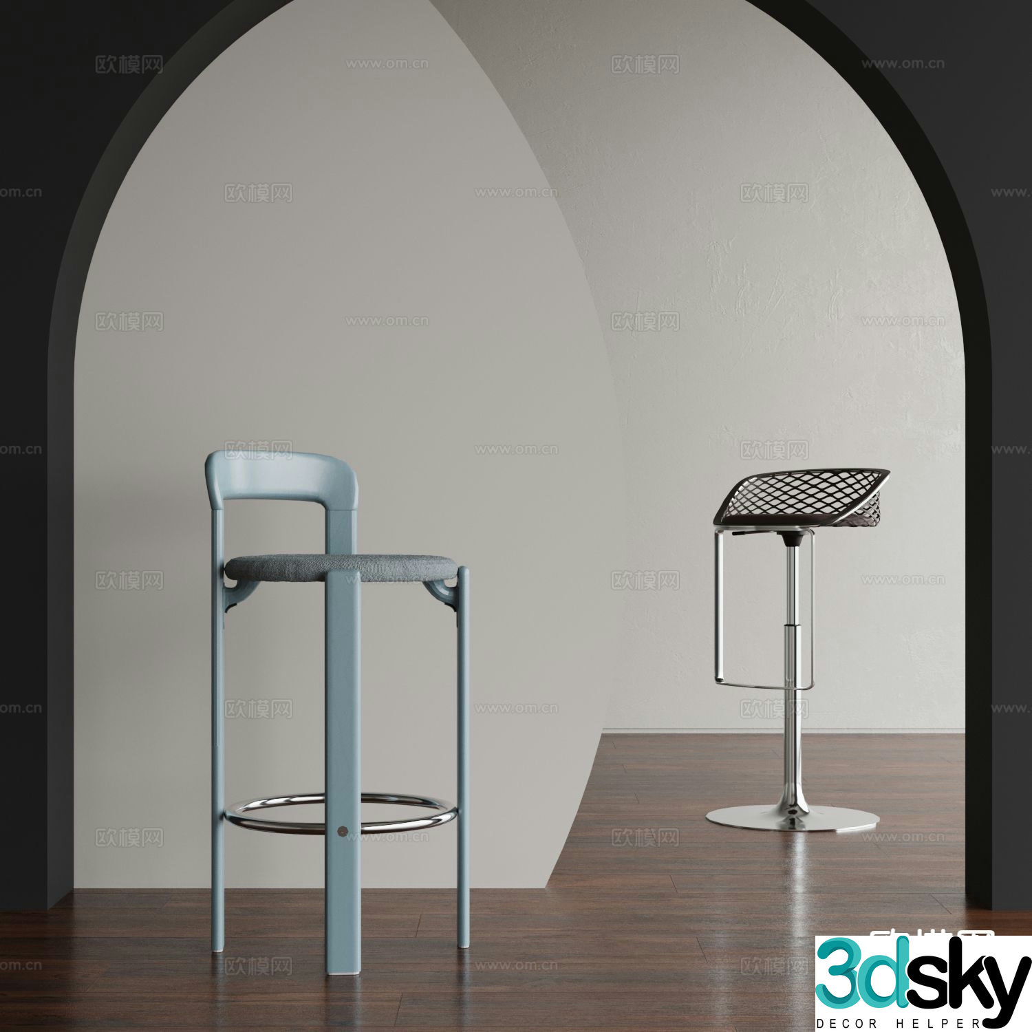 Modern bar stool bar stool high stool 3d model