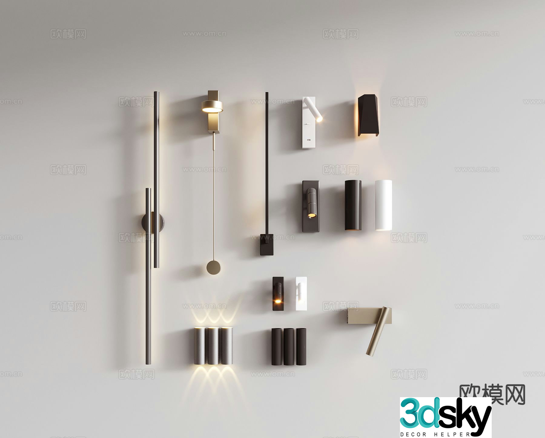 Modern wall lamp reading lamp 3d model