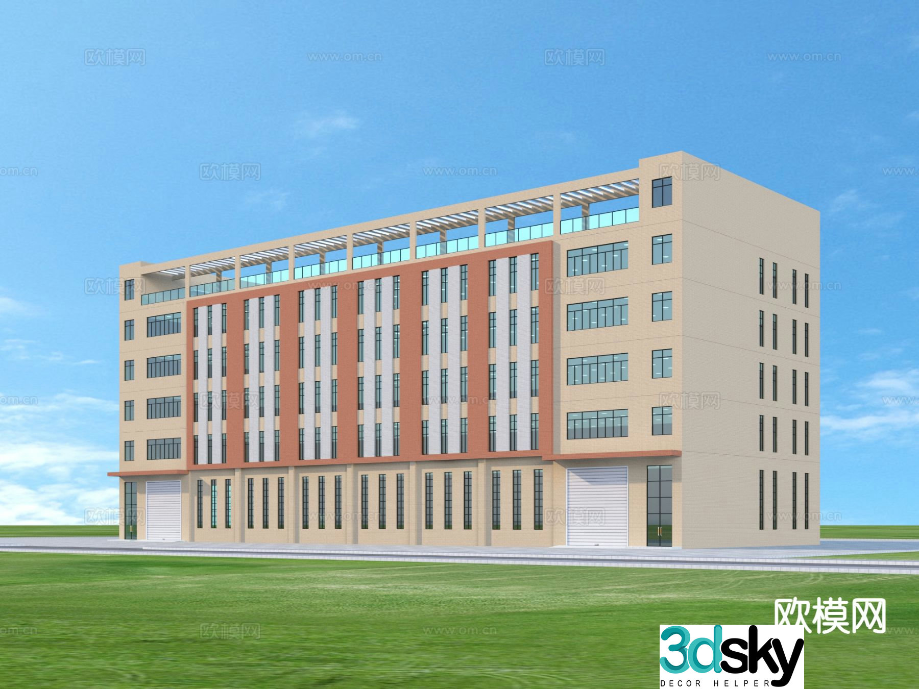 Factory appearance industrial park 3D model