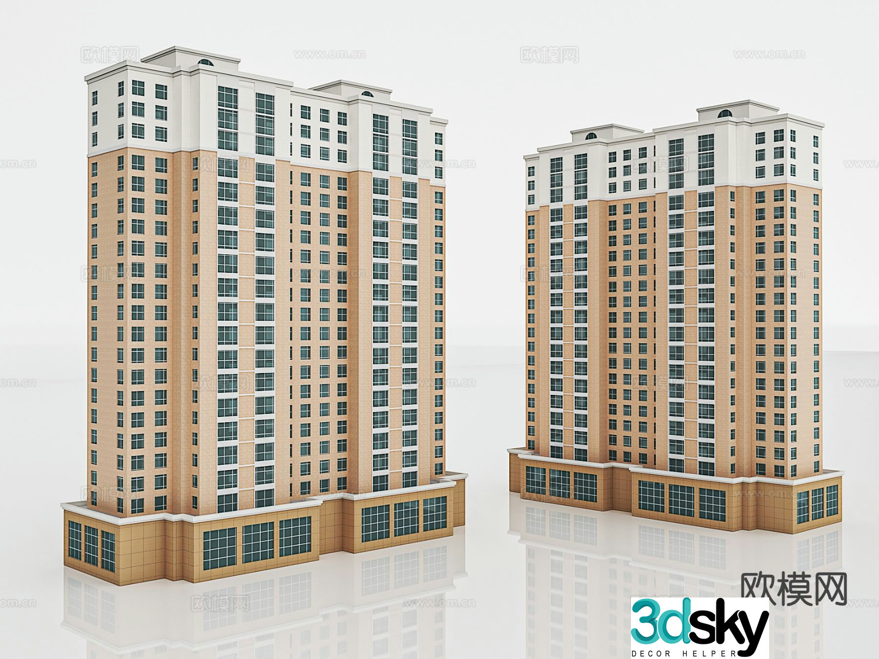 Residential house exterior high-rise building exterior 3D model