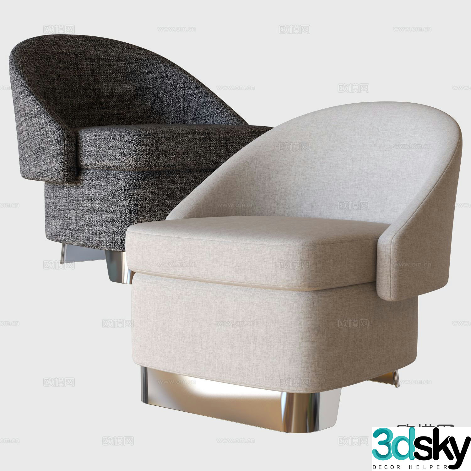 Modern single sofa leisure sofa 3d model